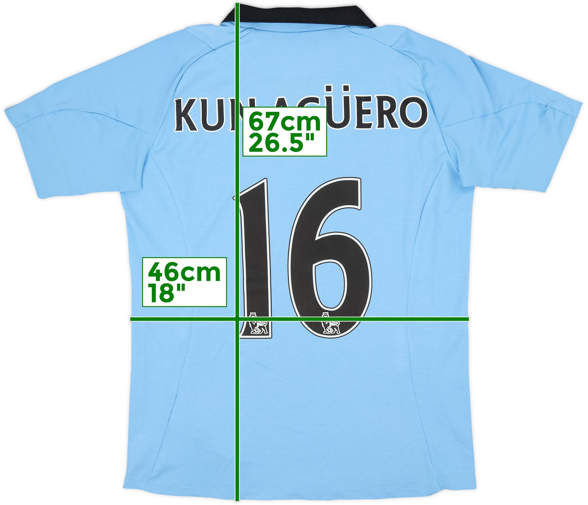 2012-13 Manchester City Home Shirt Kun Aguero #16 - 7/10 - (Women's L)