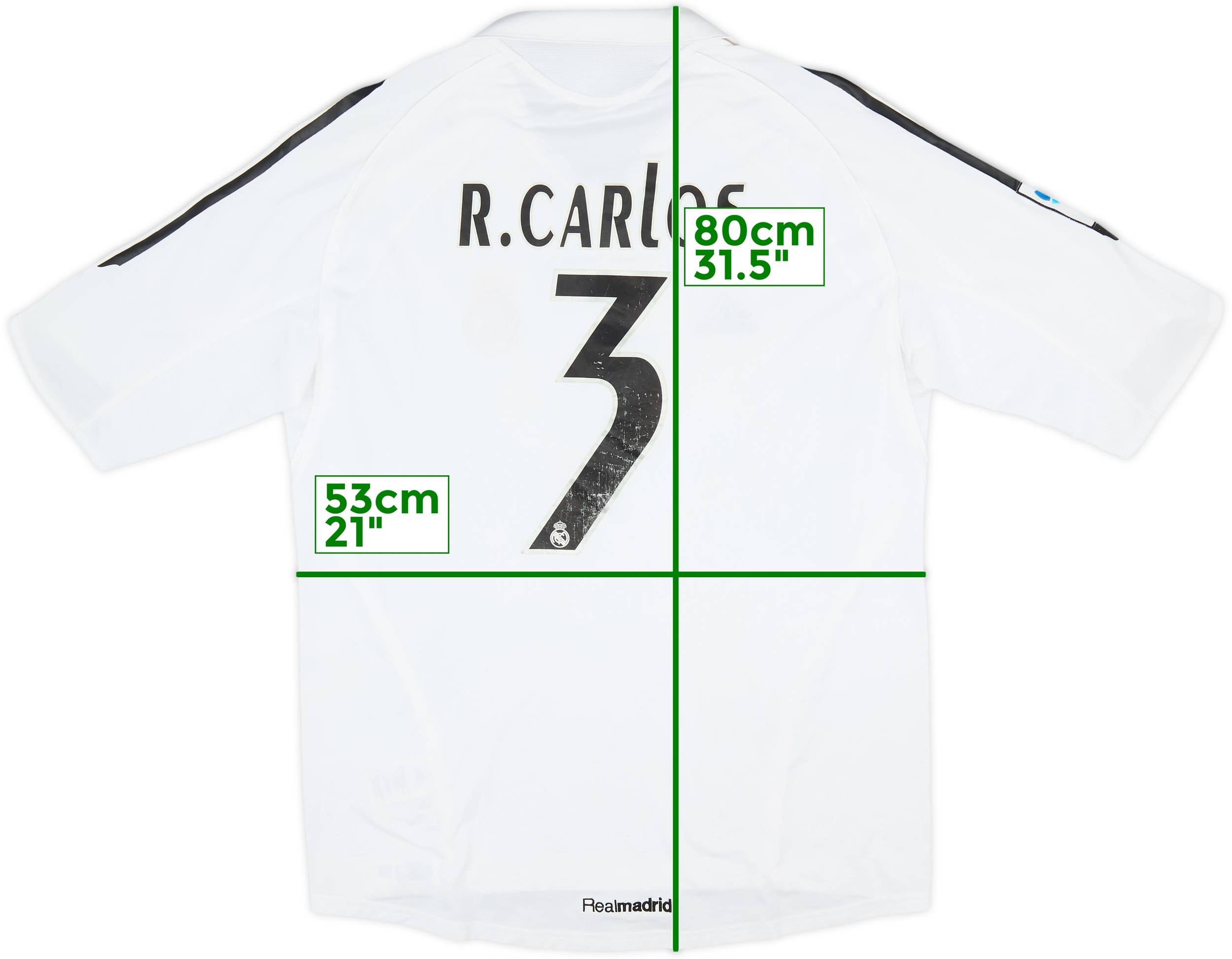 2005-06 Real Madrid Home Shirt R.Carlos #3 - 4/10 - (L)
