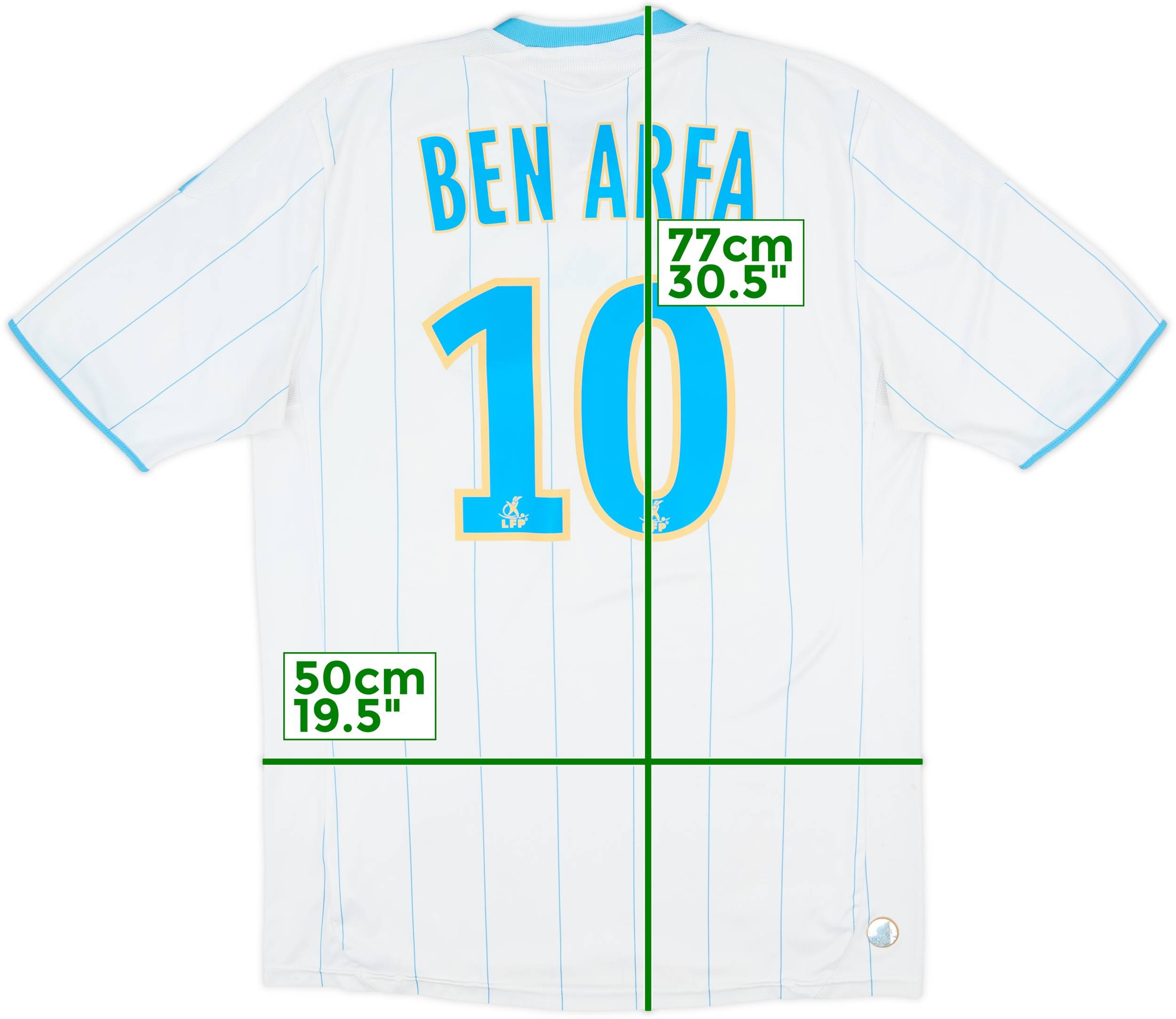 2009-10 Olympique Marseille Home Shirt Ben Arfa #10 - 7/10 - (M)