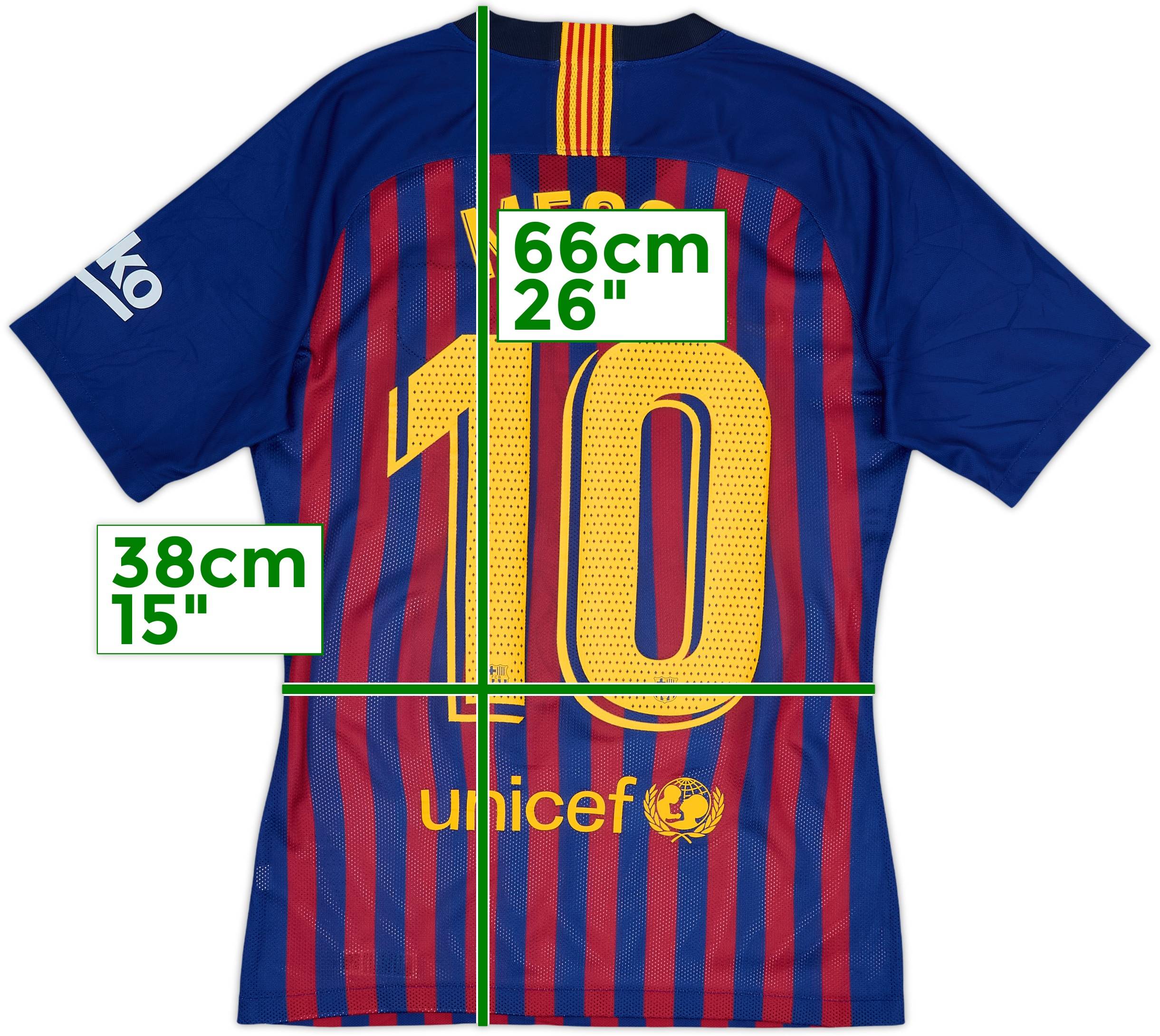 2018-19 Barcelona Authentic Home Shirt Messi #10 - 8/10 - (S)