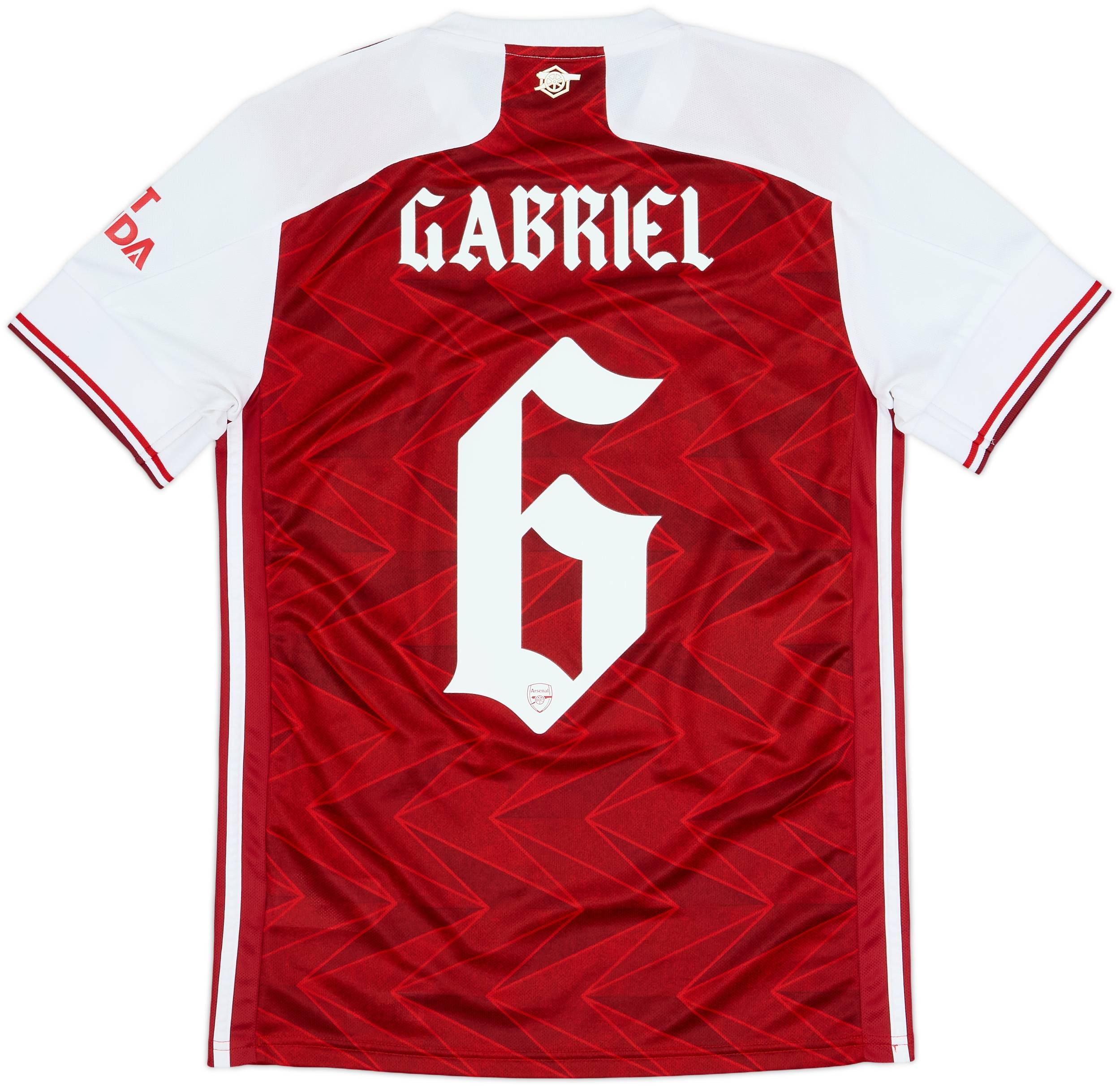 アーセナル GABRIEL 6番 アーセナルフォント 2020-21 Arsenal Home Shirt Gabriel #6 - 9/10 - (S)