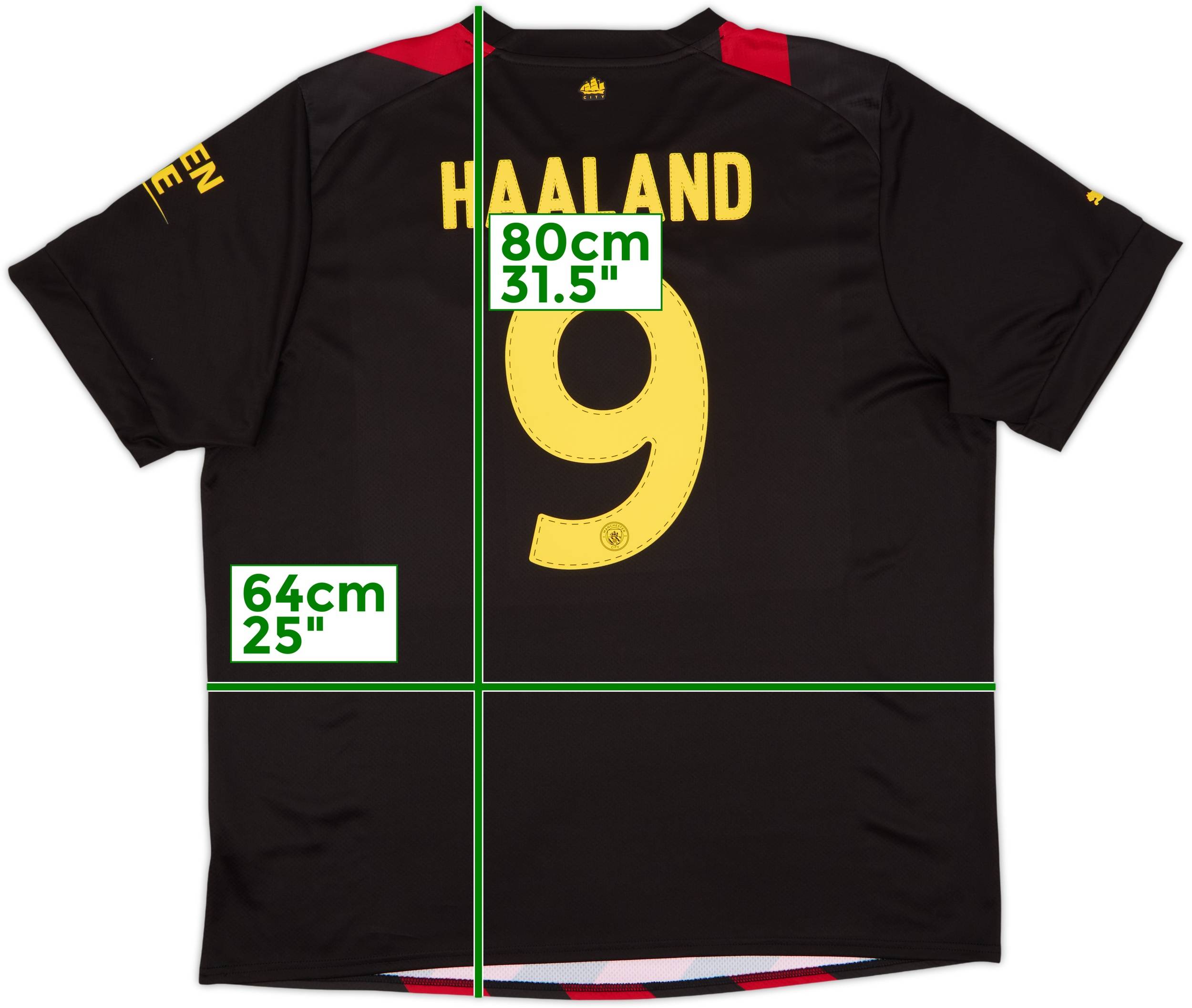2022-23 Manchester City Away Shirt Haaland #9 - 8/10 - (XXL)
