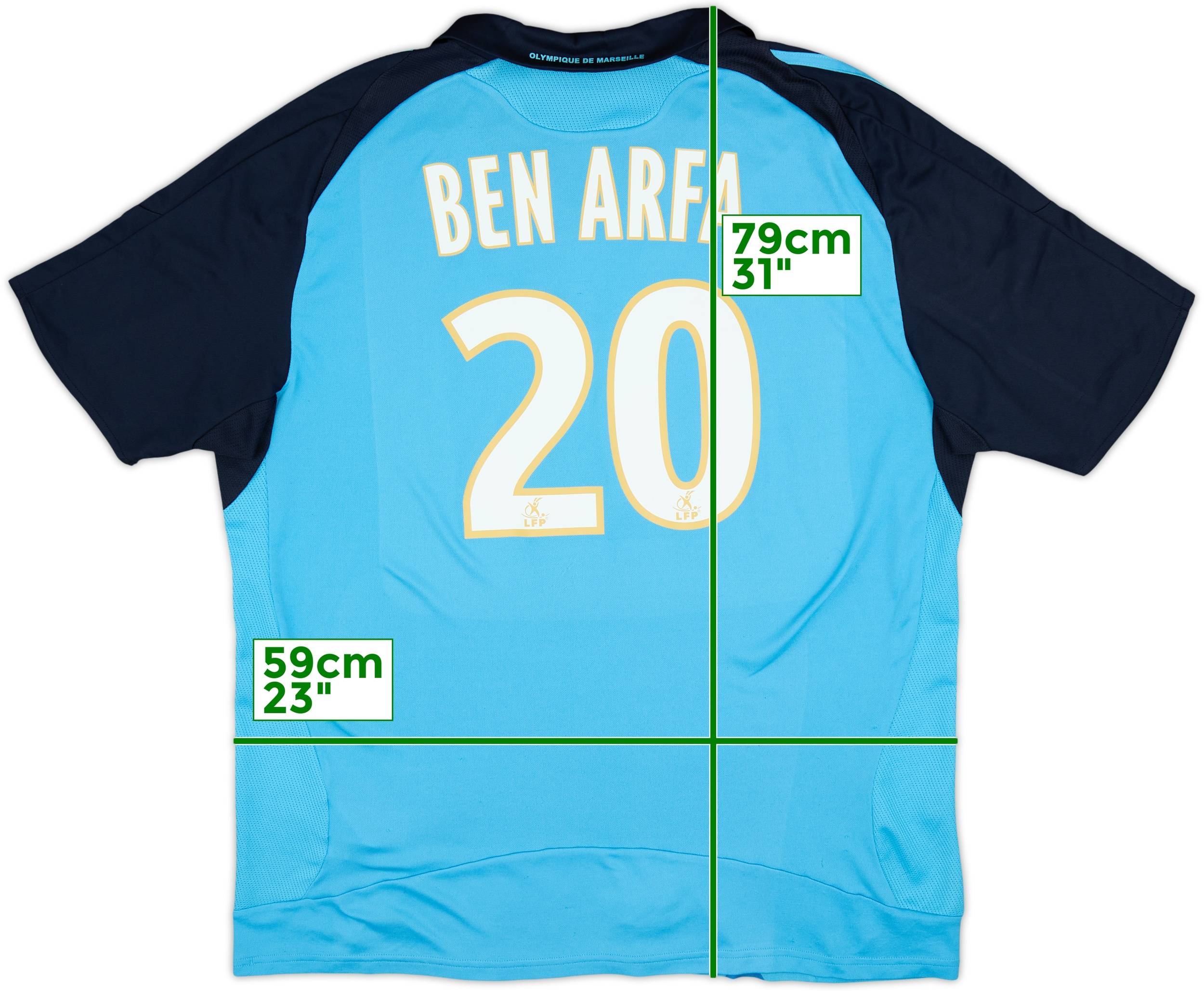2008-09 Olympique Marseille Away Shirt Ben Arfa #20 - 8/10 - (XXL)