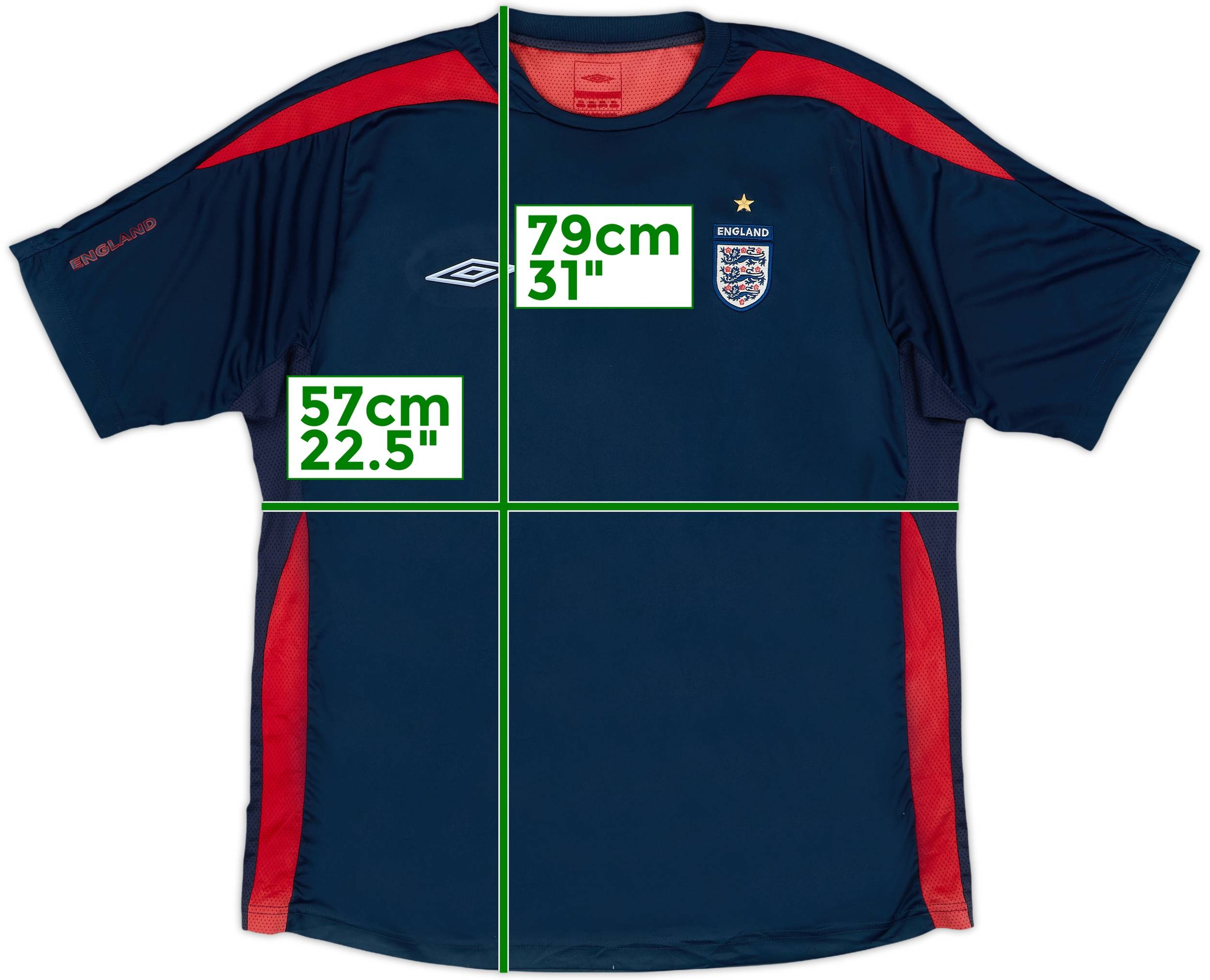 Umbro soccerTシャツ　England 2004-06 England Umbro Training Shirt - 8/10 - (XXL)