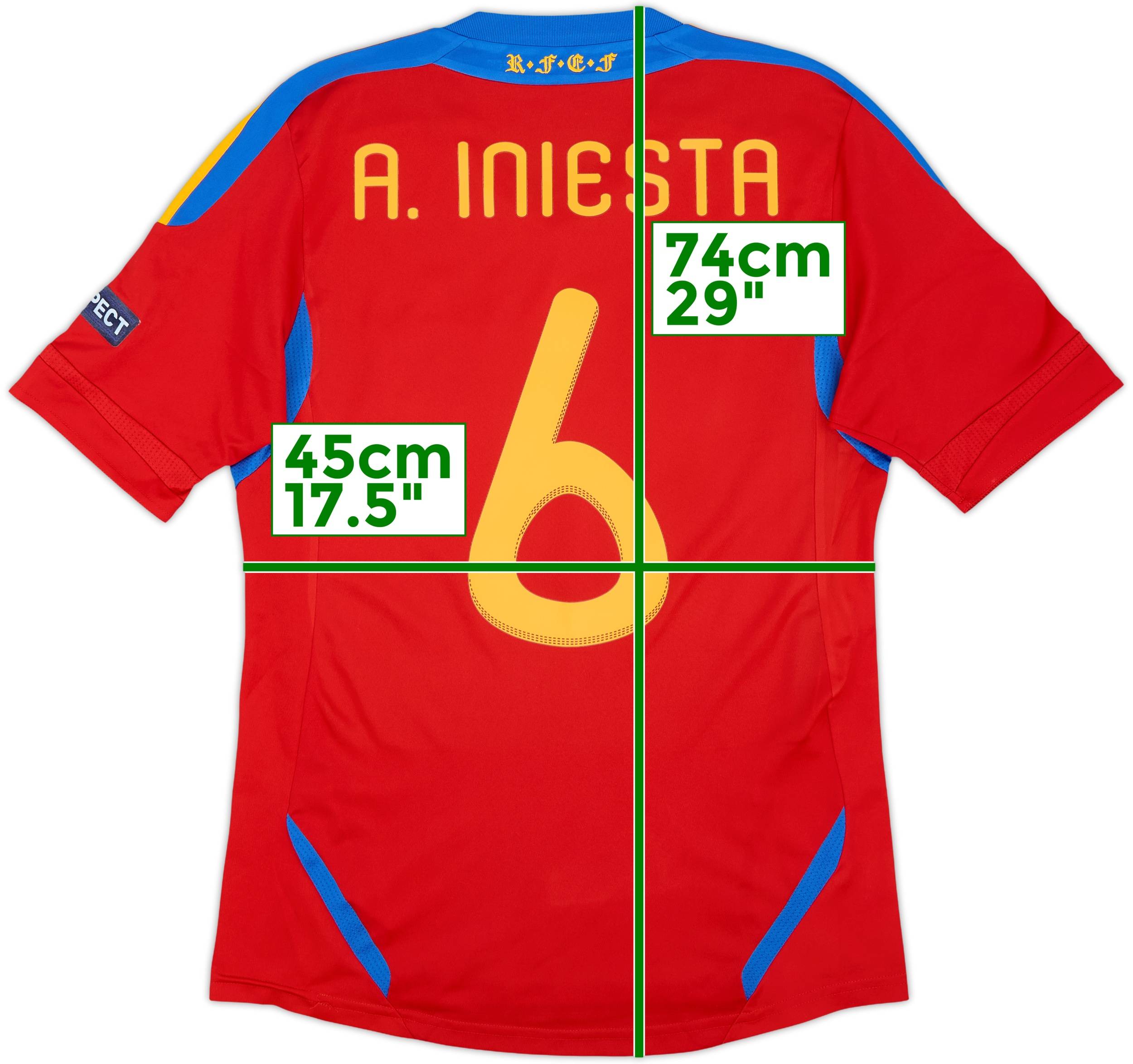 2010-11 Spain Home Shirt A.Iniesta #6 - 8/10 - (S)