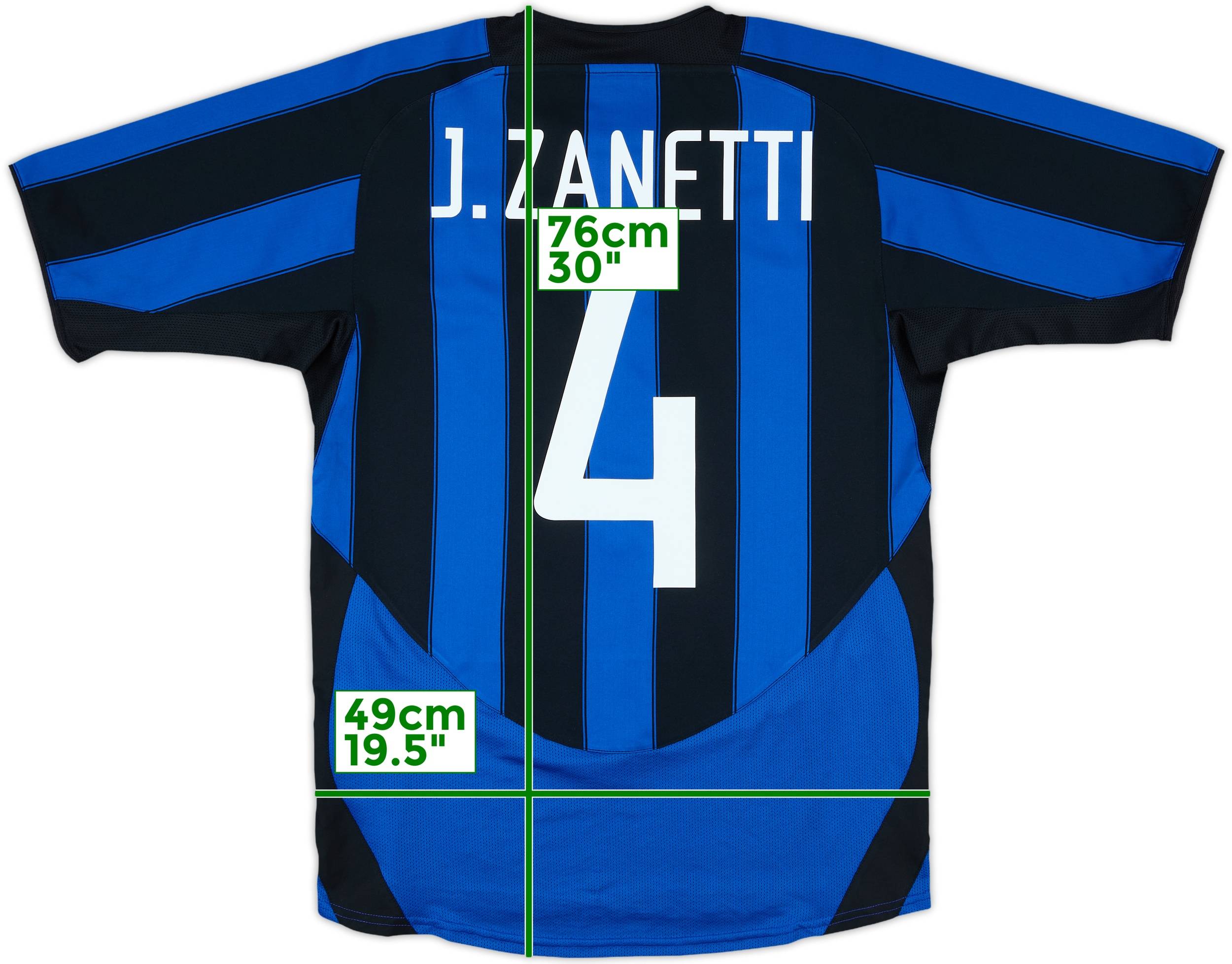 2003-04 Inter Milan Home Shirt J.Zanetti #4 - 5/10 - (S)