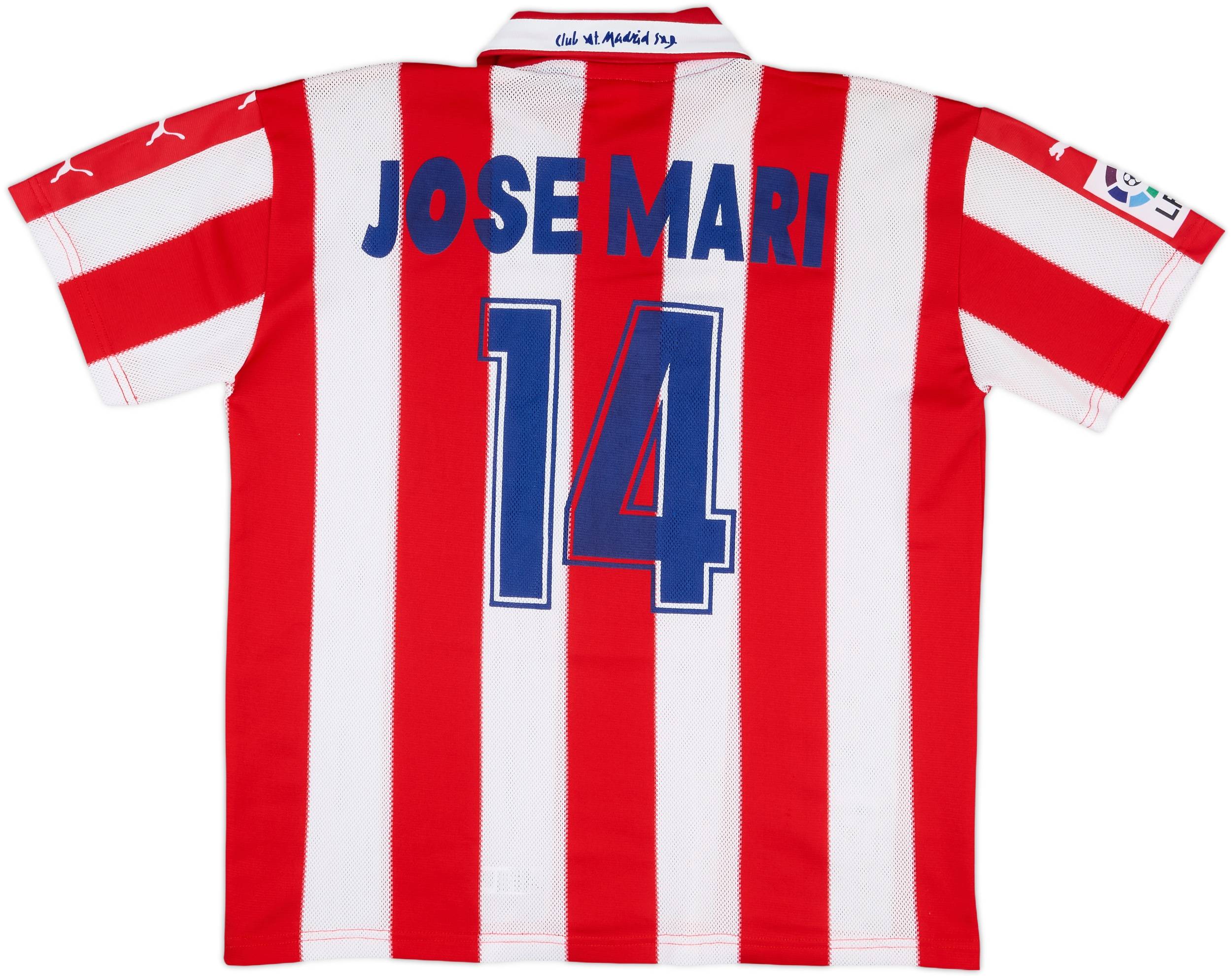 1997-98 Atletico Madrid Home Shirt Jose Mari #14 - 8/10 - (S)
