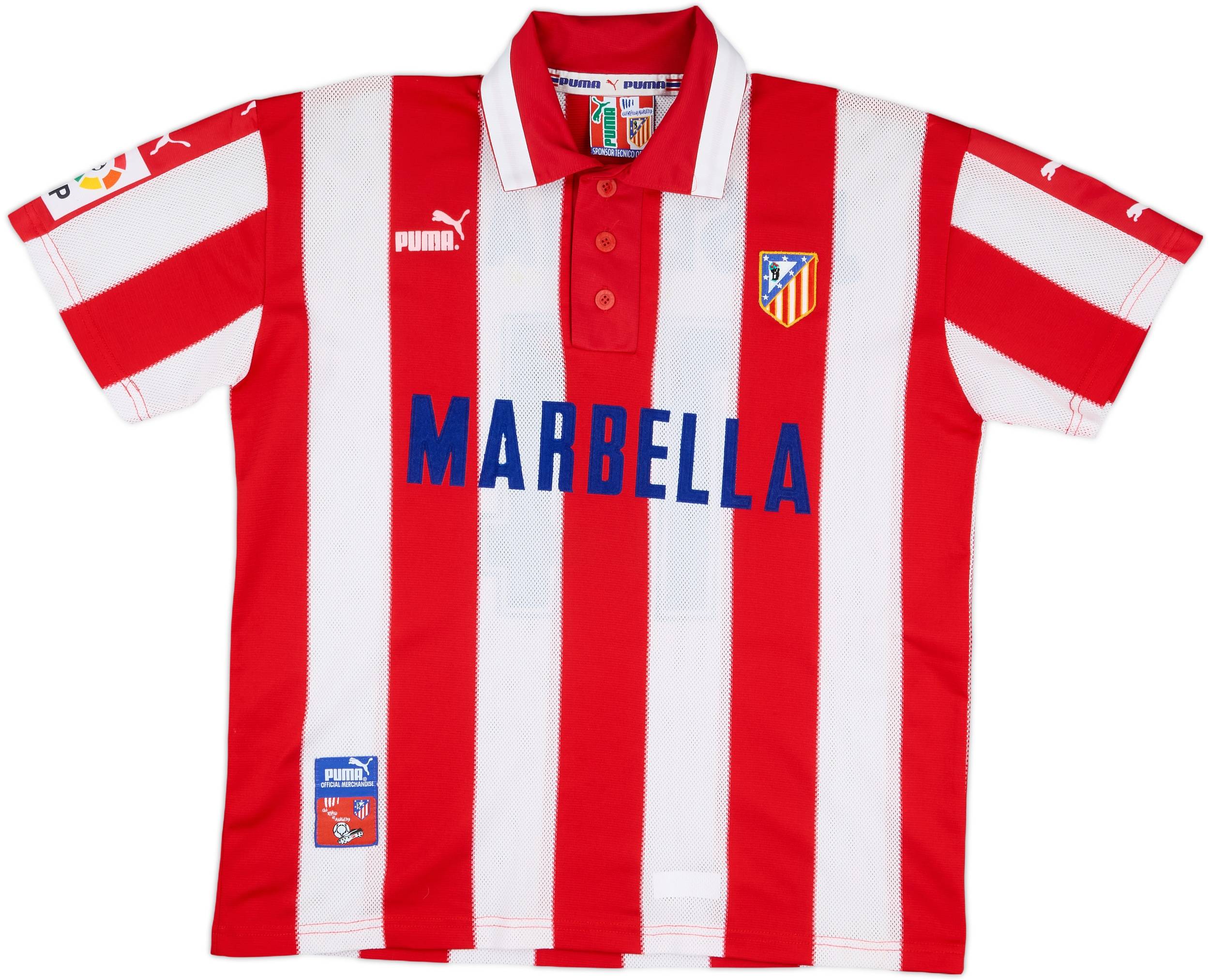 1997-98 Atletico Madrid Home Shirt Jose Mari #14 - 8/10 - (S)
