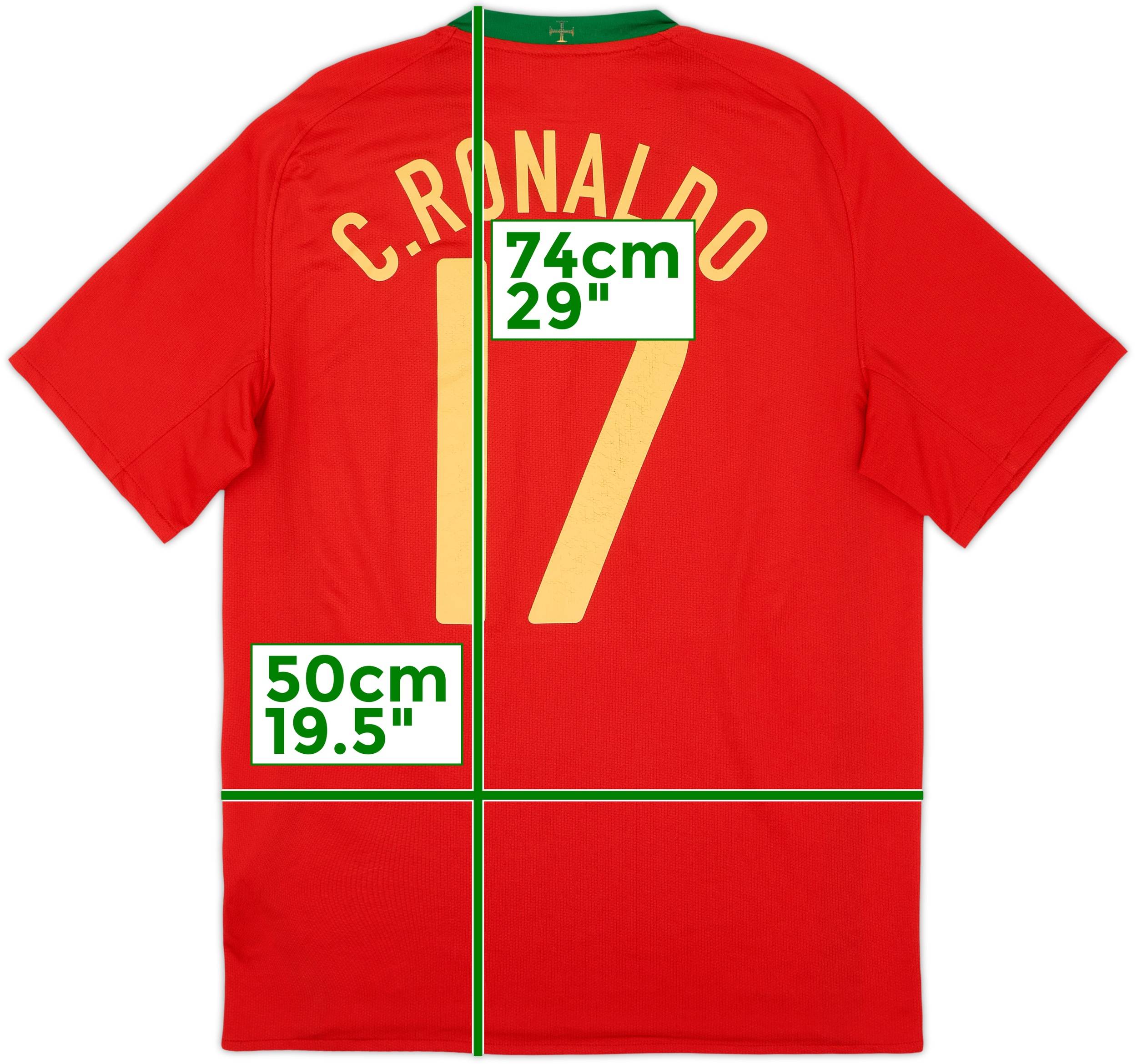 2008-10 Portugal Home Shirt C.Ronaldo #17 - 6/10 - (M)