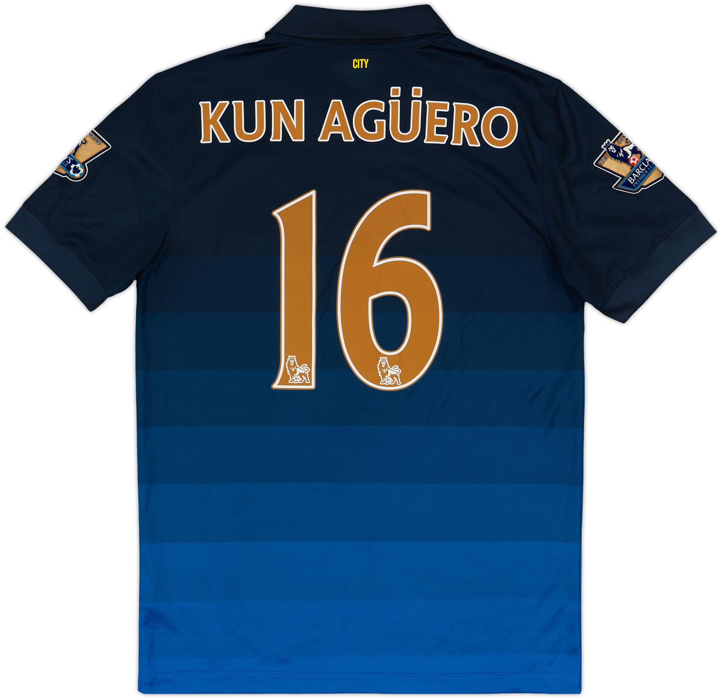 2014-15 Manchester City Away Shirt Kun Aguero #16 - 8/10 - (M)