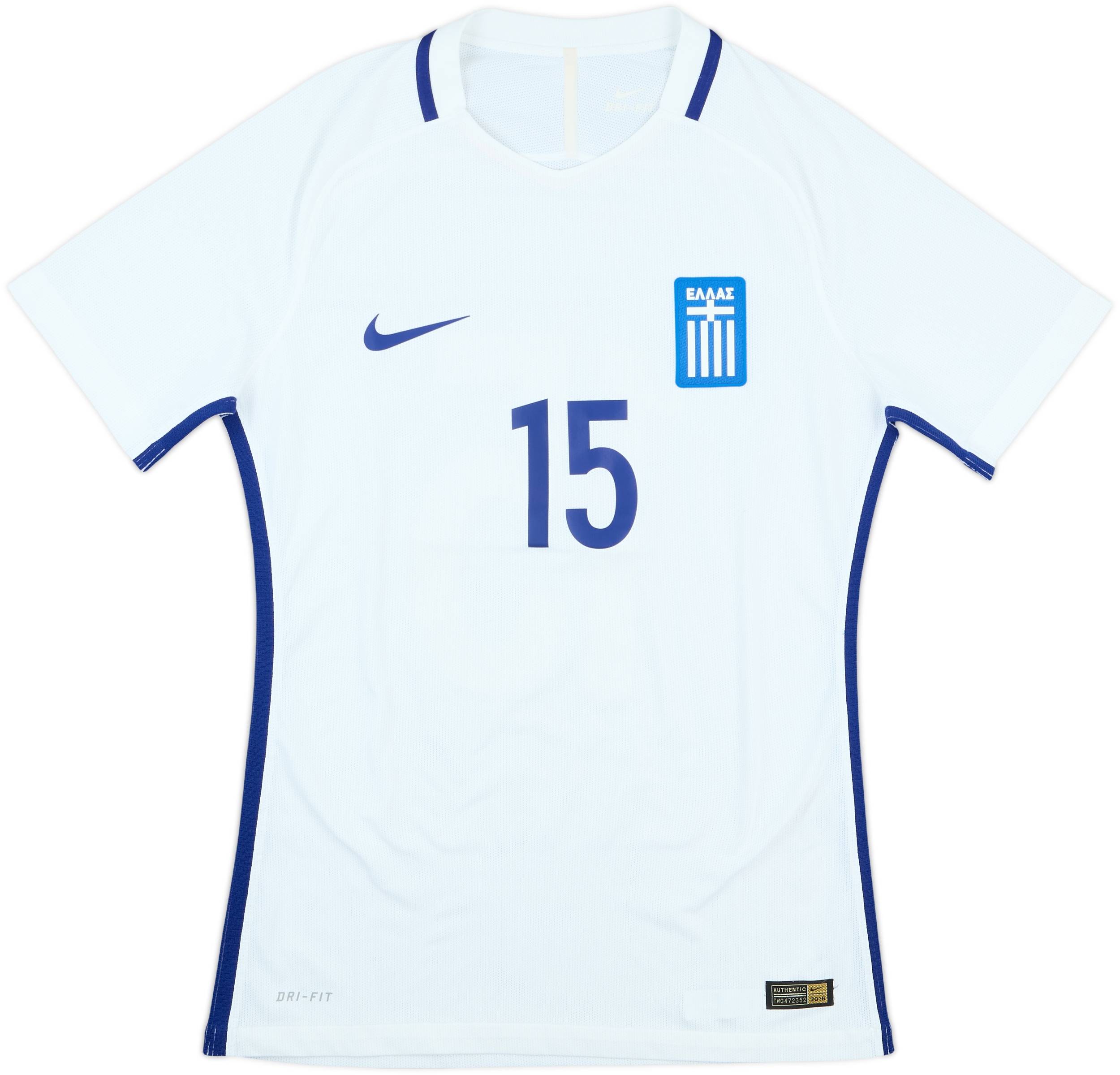 2016-18 Greece Match Issue Home Shirt #15
