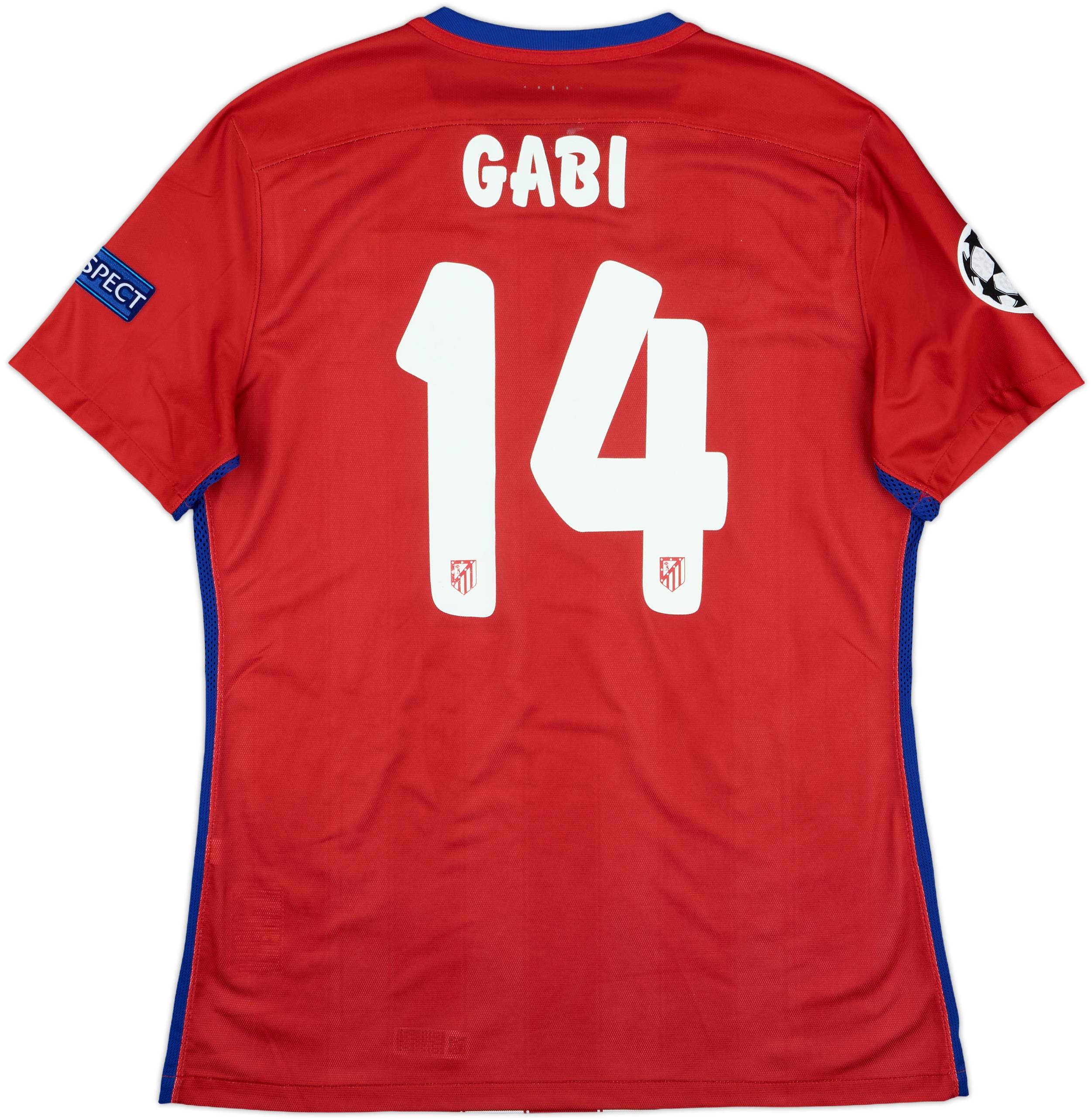 2015-16 Atletico Madrid Player Issue Home Shirt Gabi #14 - 6/10 - (L)