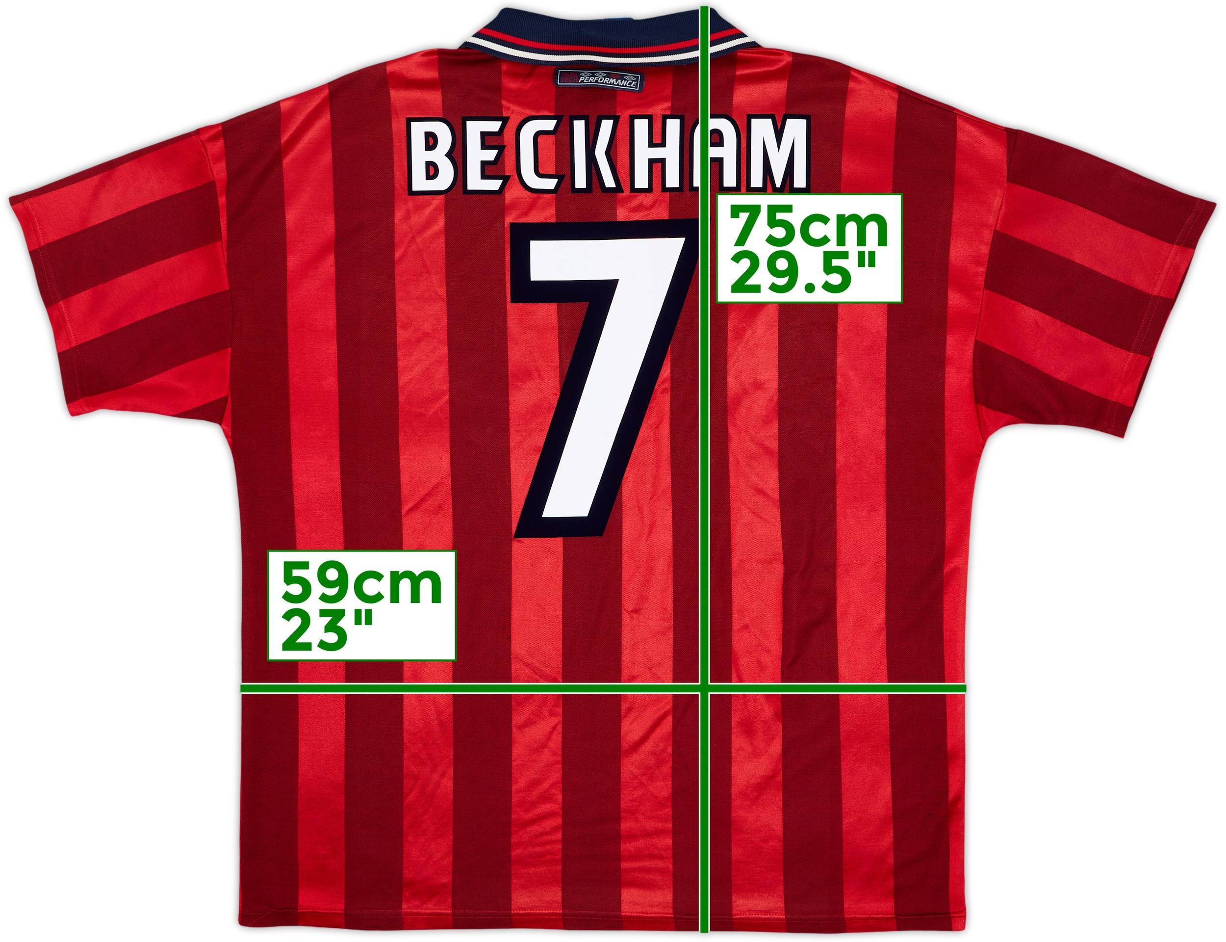 1997-99 England Away Shirt Beckham #7 - 5/10 - (XL)