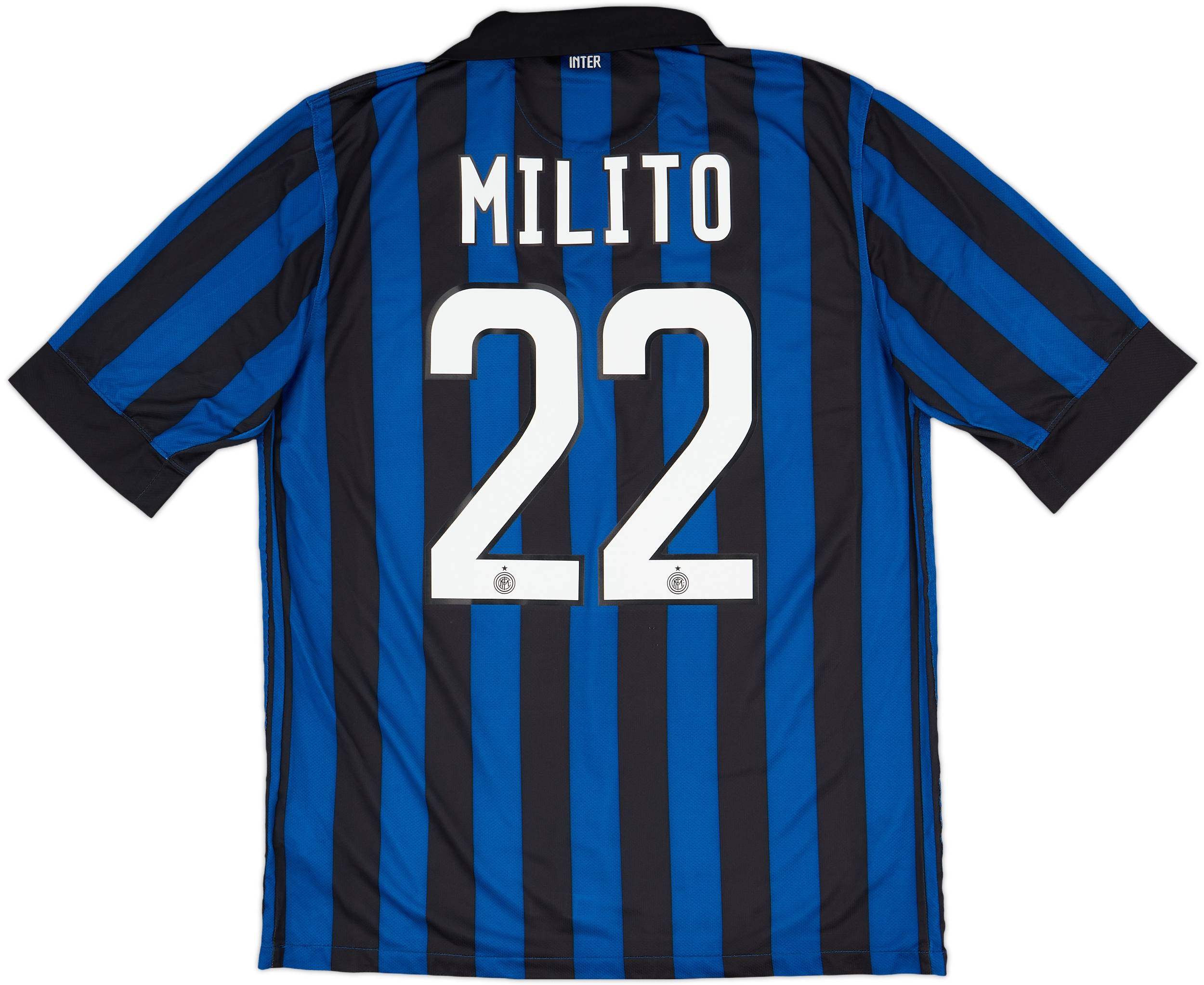 2011-12 Inter Milan Home Shirt Milito #22 - 8/10 - (L)