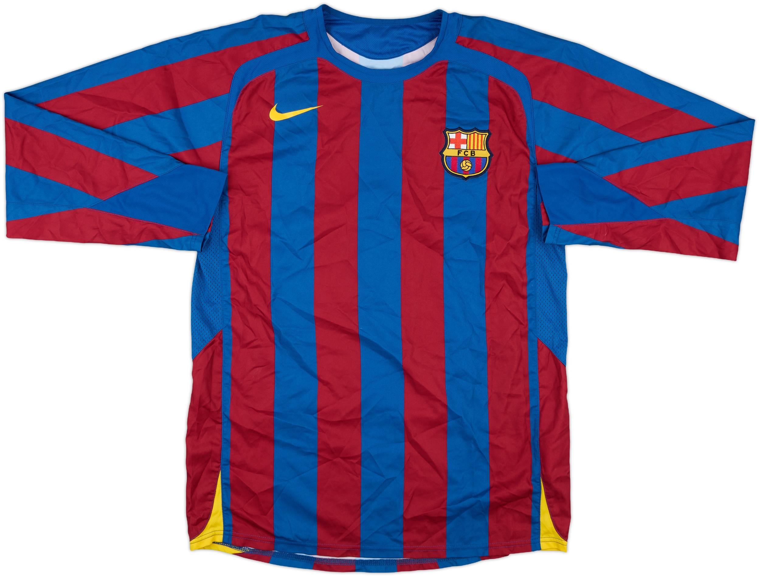 2005-06 Barcelona Match Issue Home L/S Shirt #3