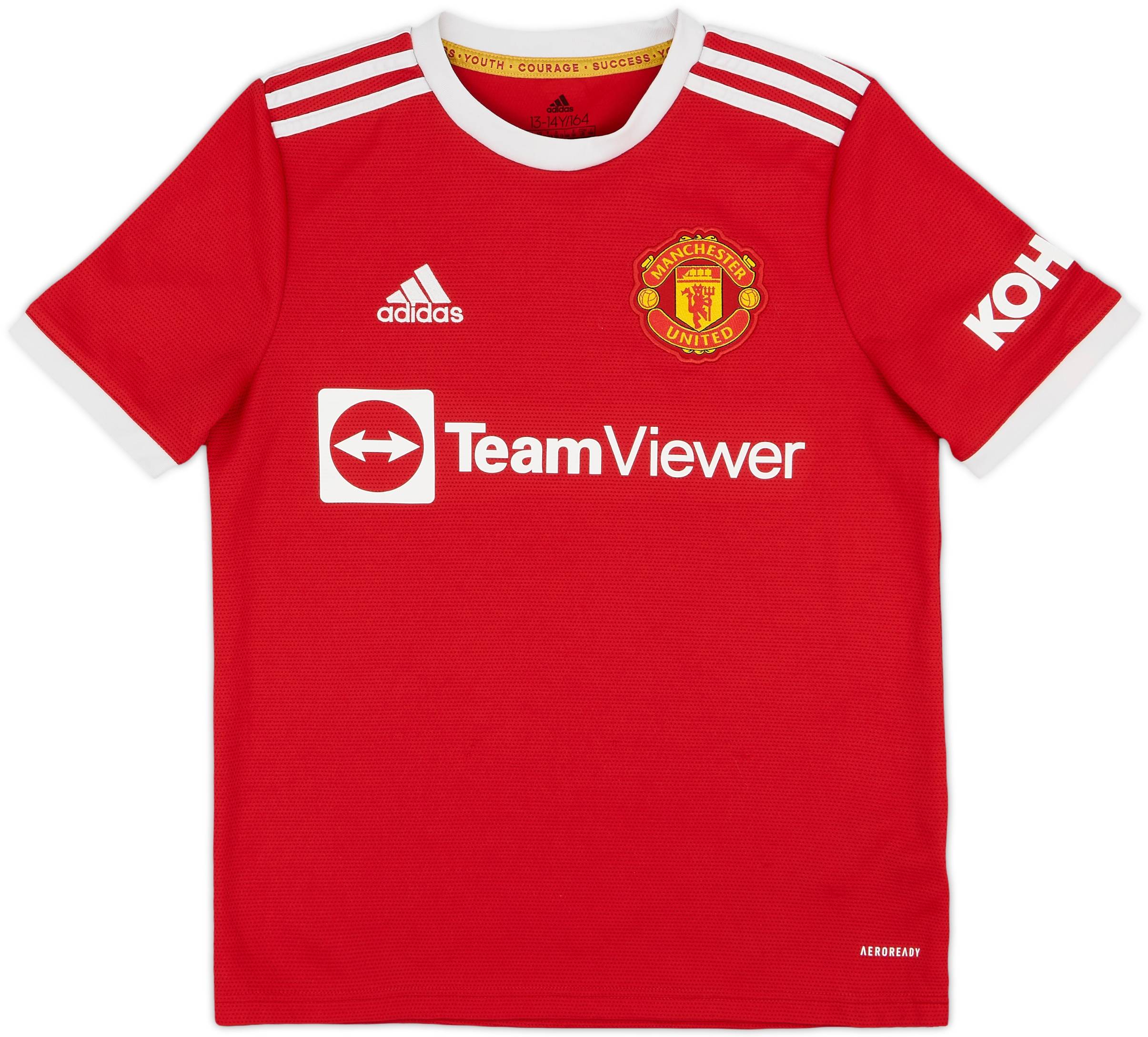 2021-22 Manchester United Home Shirt - 8/10 - (L.Boys)