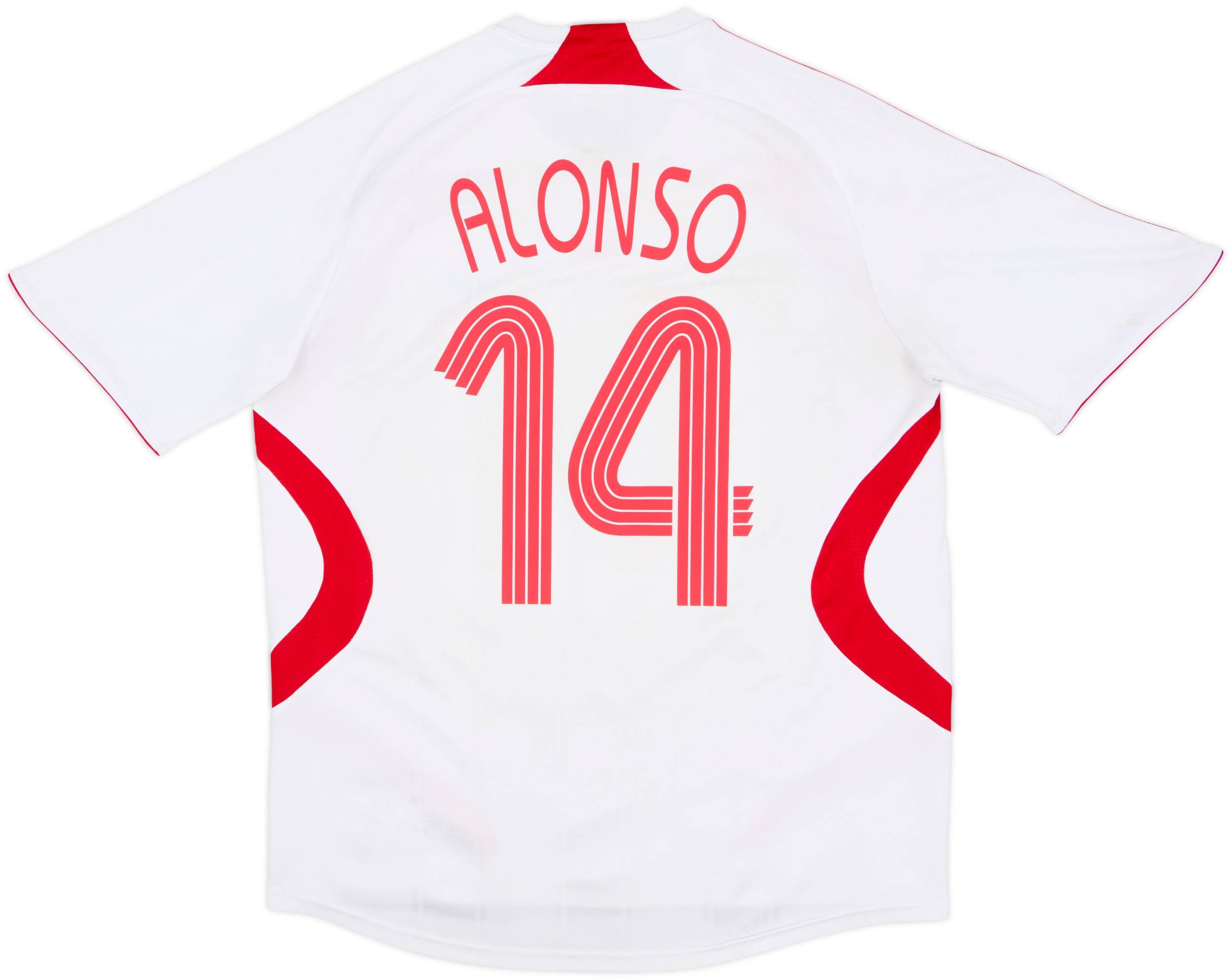 正規品 リヴァプール ALONSO 14番 シャツ 2007-08 Liverpool Away Shirt Alonso #14 - 5/10 - (M)