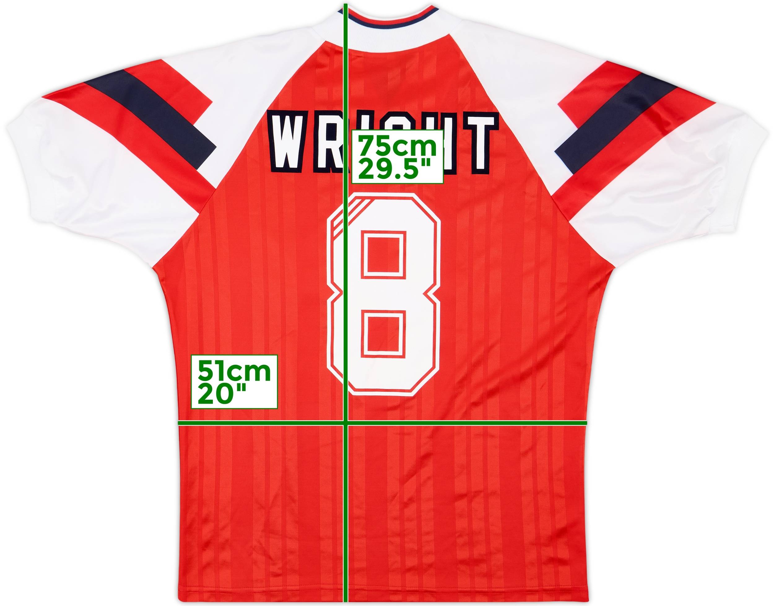 1992-94 Arsenal Home Shirt Wright #8 - 6/10 - (M)