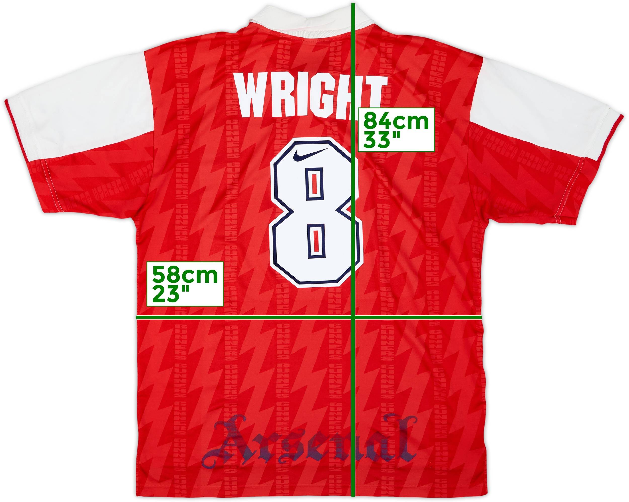 1994-96 Arsenal Home Shirt Wright #8 - 6/10 - (XXL)
