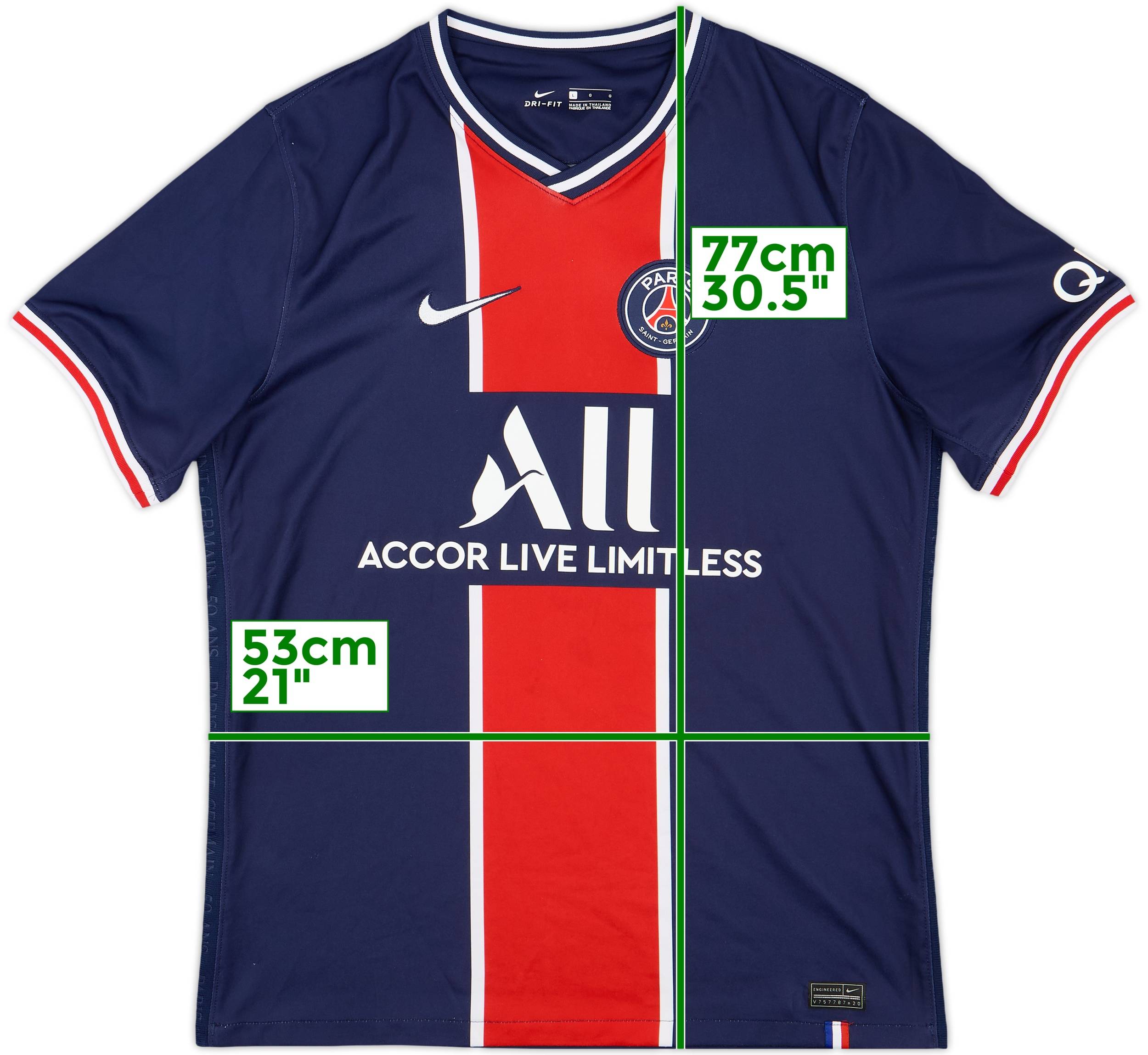 2020-21 Paris Saint-Germain Home Shirt Mbappe #7 - 8/10 - (L)