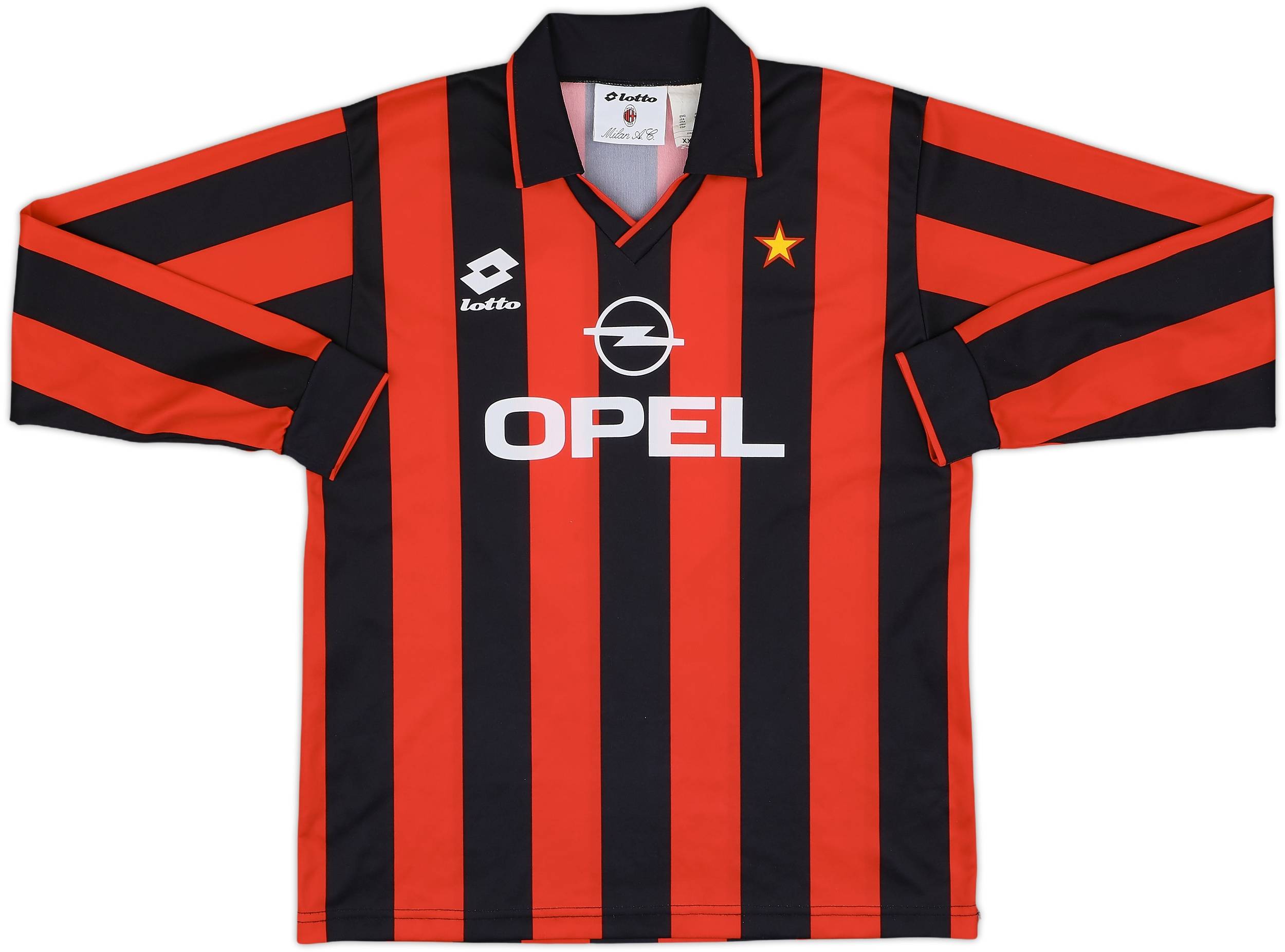 90sACミランユニフォームLotto製OPELスポンサー95-96ホームシャツ 90sACミランユニフォームLotto製OPELスポンサー95-96ホーム