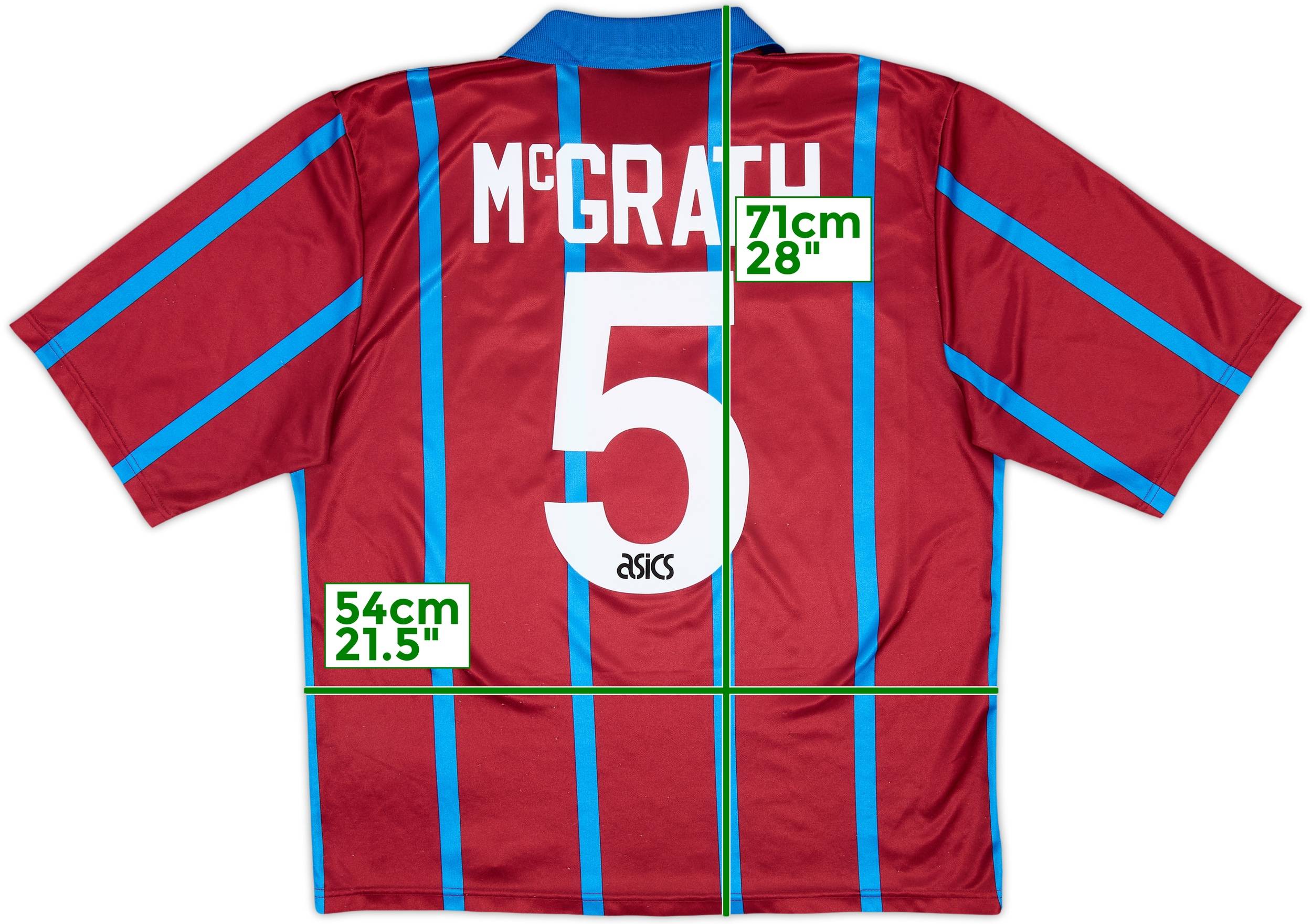 1993-95 Aston Villa Home Shirt McGrath #5 - 8/10 - (L)