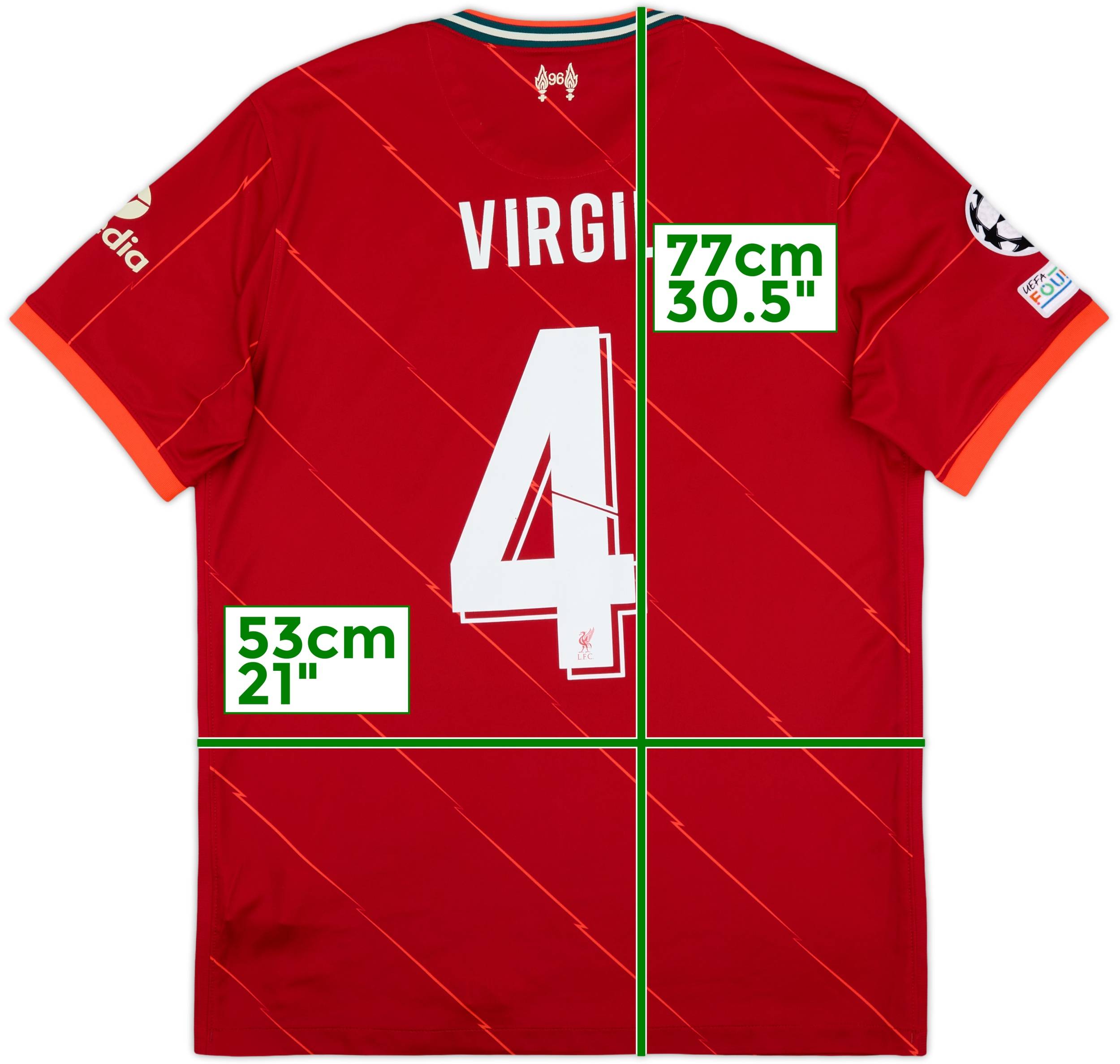 2021-22 Liverpool Home Shirt Virgil #4 - 6/10 - (L)