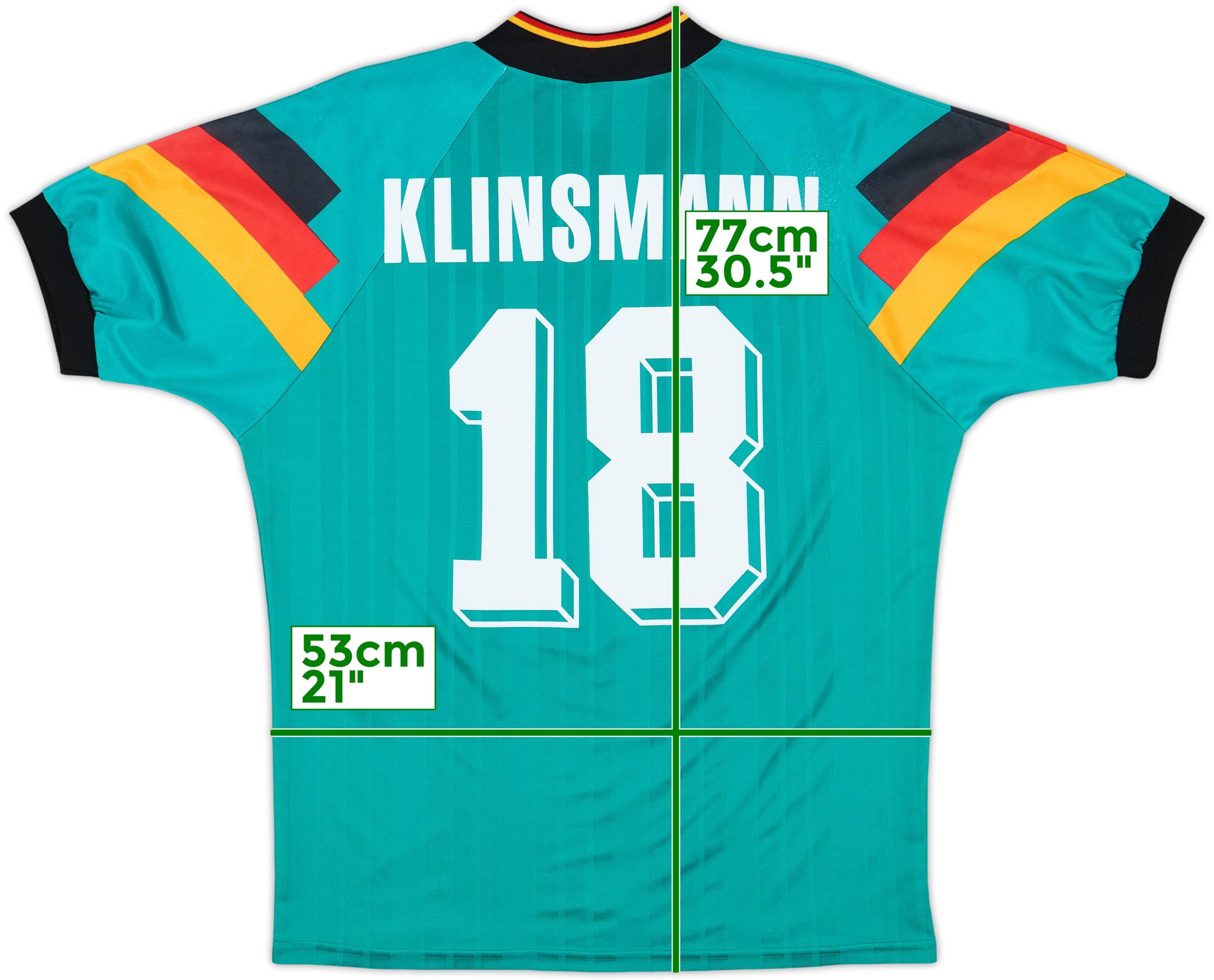 1992-94 Germany Away Shirt Klinsmann #18 - 9/10 - (M)