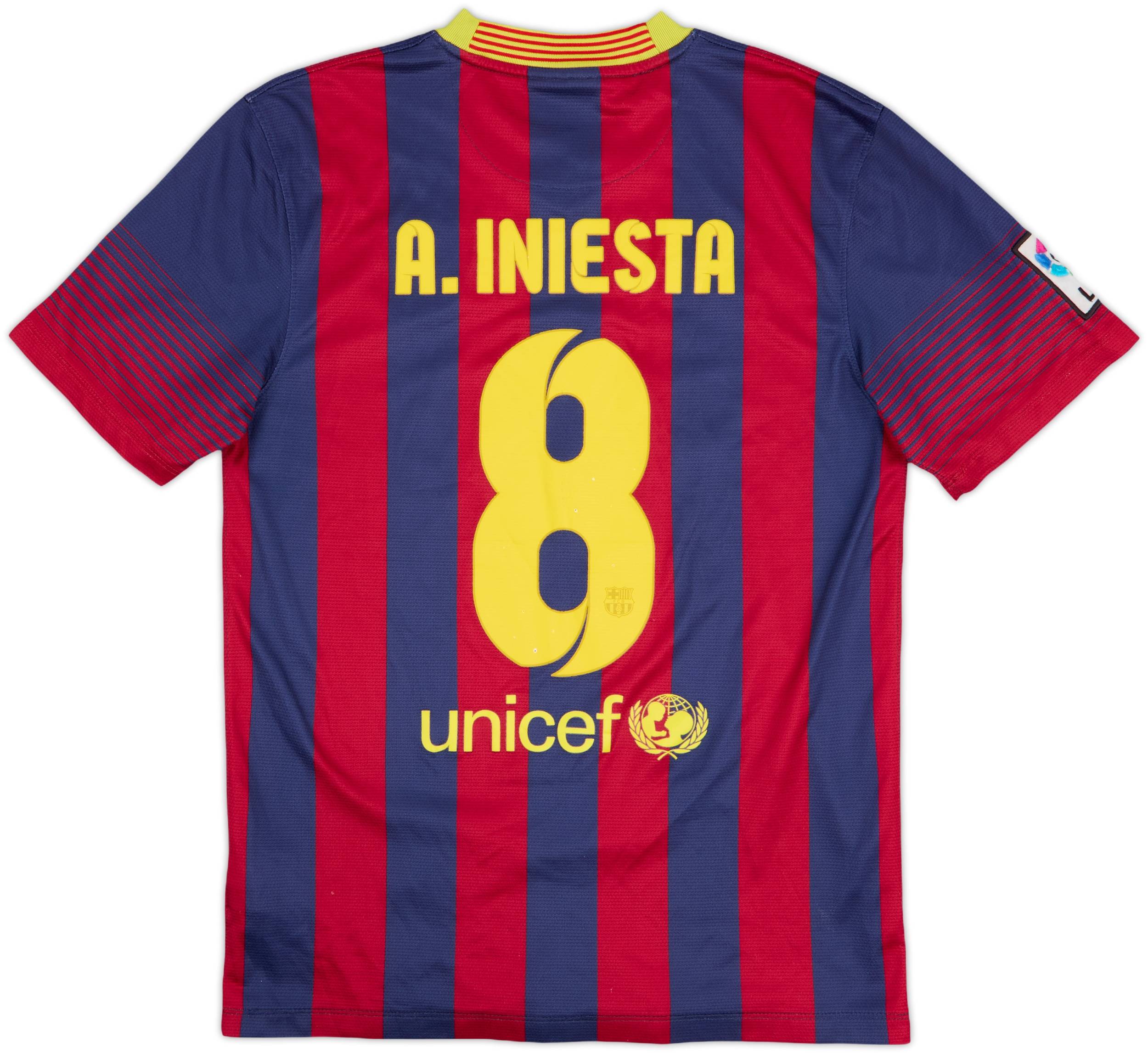 CAPITTEN キャピテンA. INIESTA 8シャツ 国立限定バルセロナ 2013-14 Barcelona Home Shirt A. Iniesta #8 - 6/10 - (S)