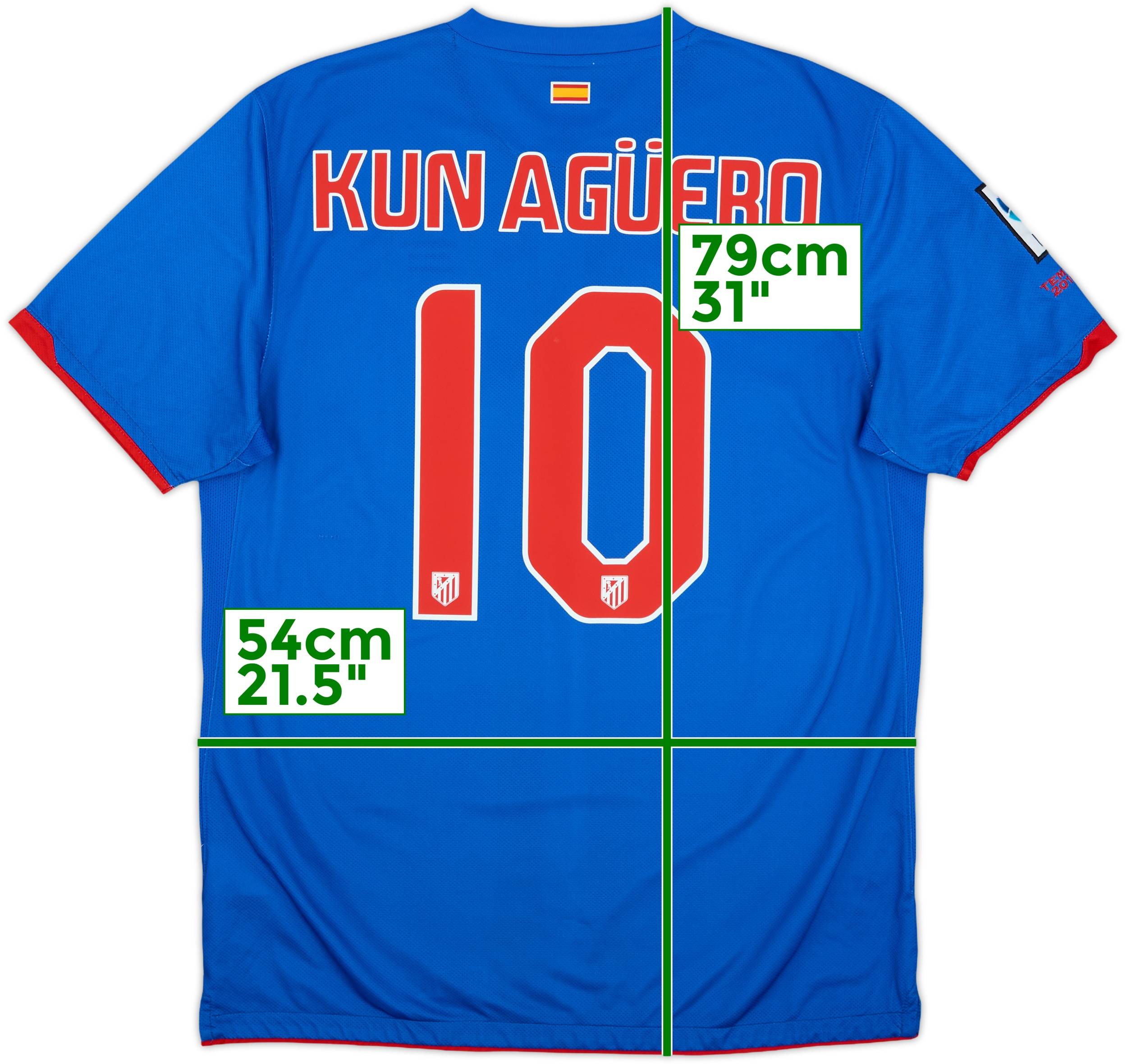 アトレティコ・マドリード KUN AGÜERO 10 シャツ 2010-11 Atletico Madrid Player Issue Away L/S Shirt Kun
