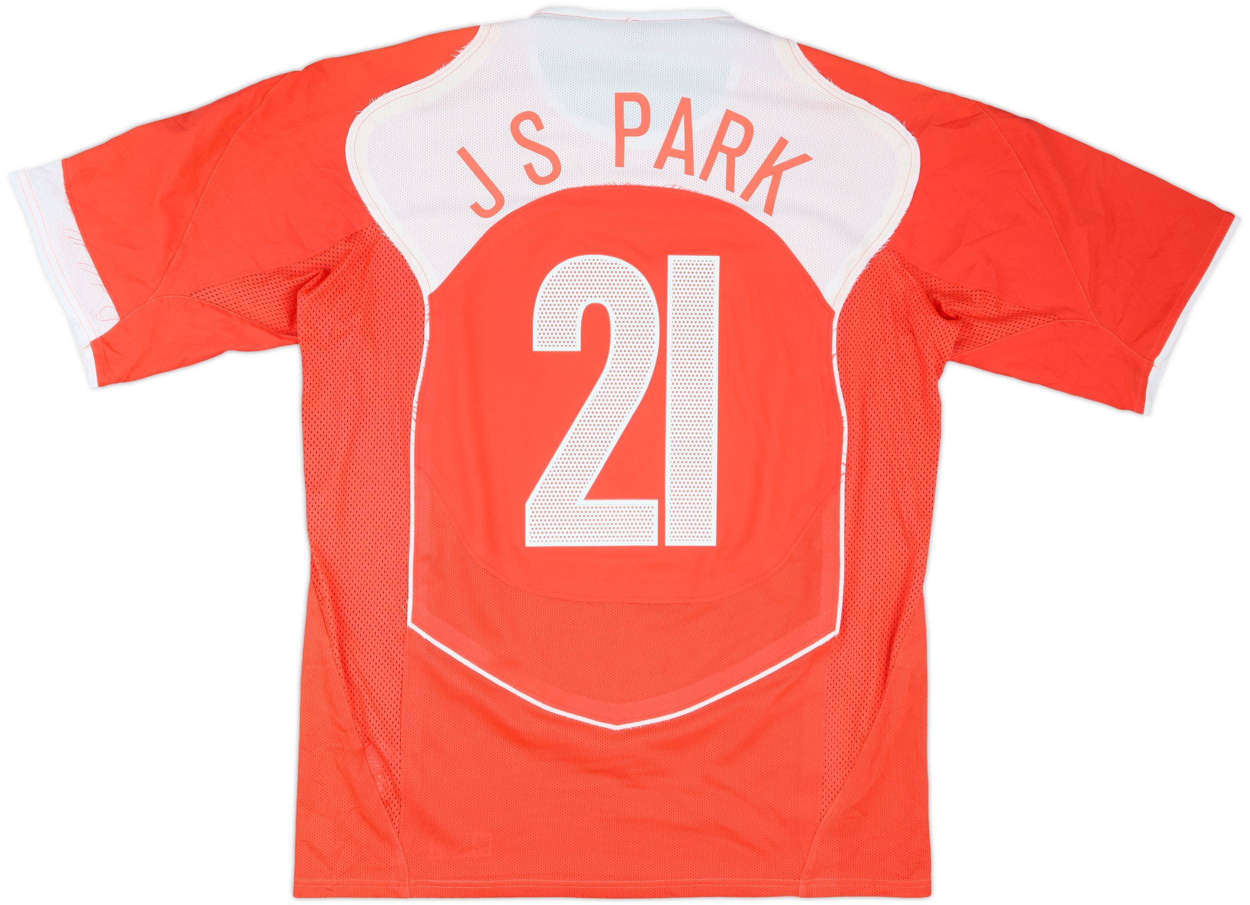 Nike サッカーシャツ 赤 21 J S PARK 2004-06 South Korea Player Issue Home Shirt J S Park #21 - 7/10 - (XL)