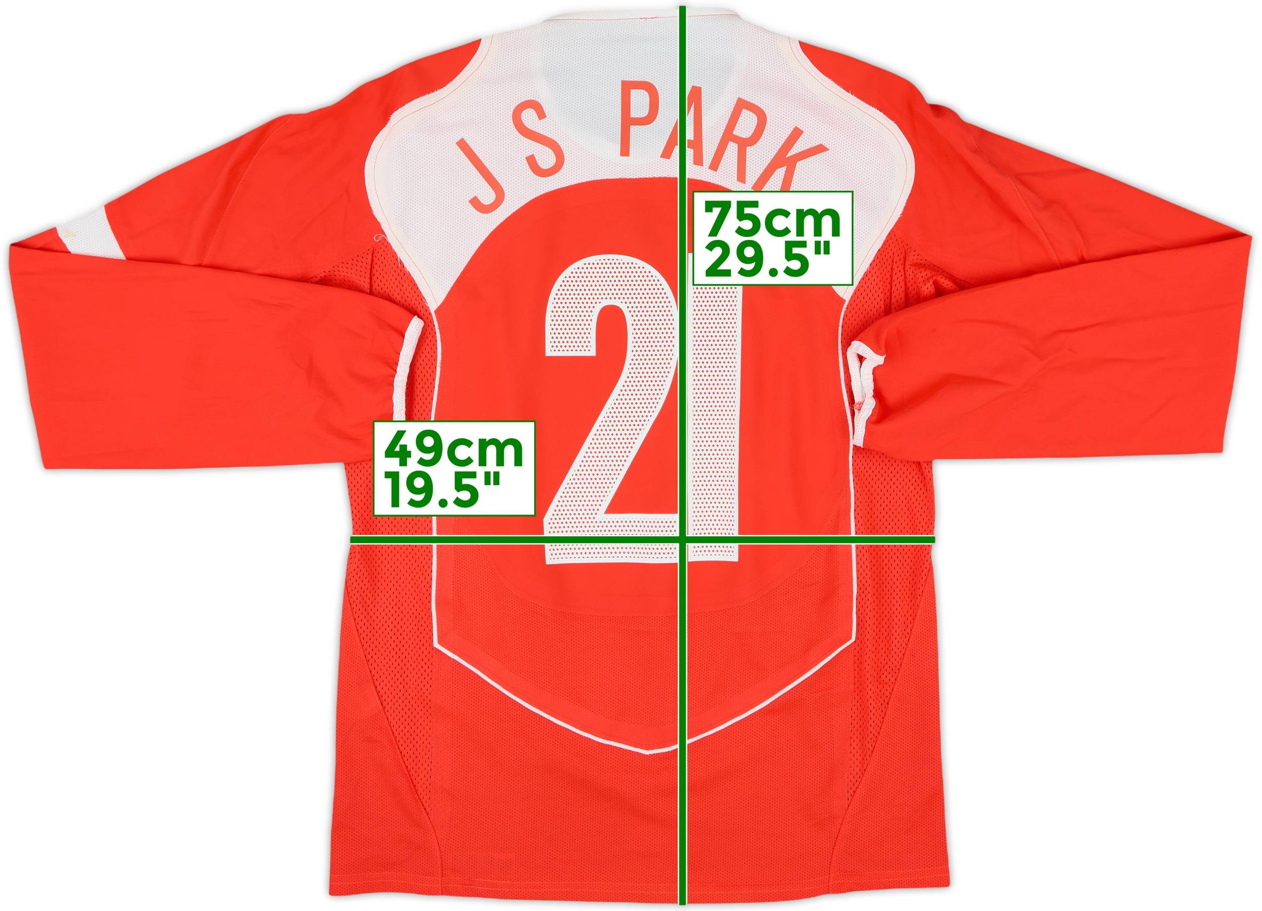 2004-06 South Korea Player Issue Home L/S Shirt J S Park #21 - 7