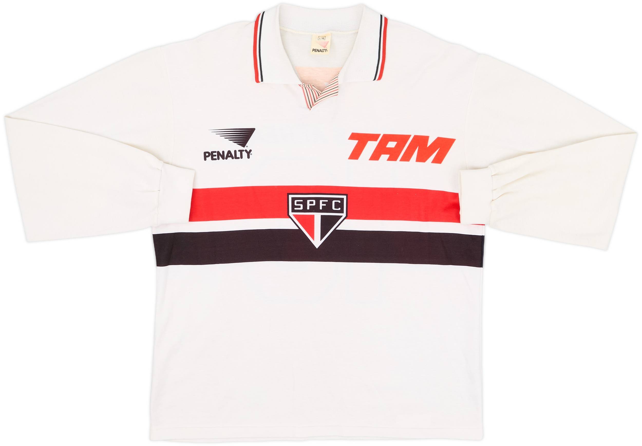 São Paulo FC Penalty シャツ 10 1994 Sao Paulo Home L/S Shirt #10 - 7/10 - (L)