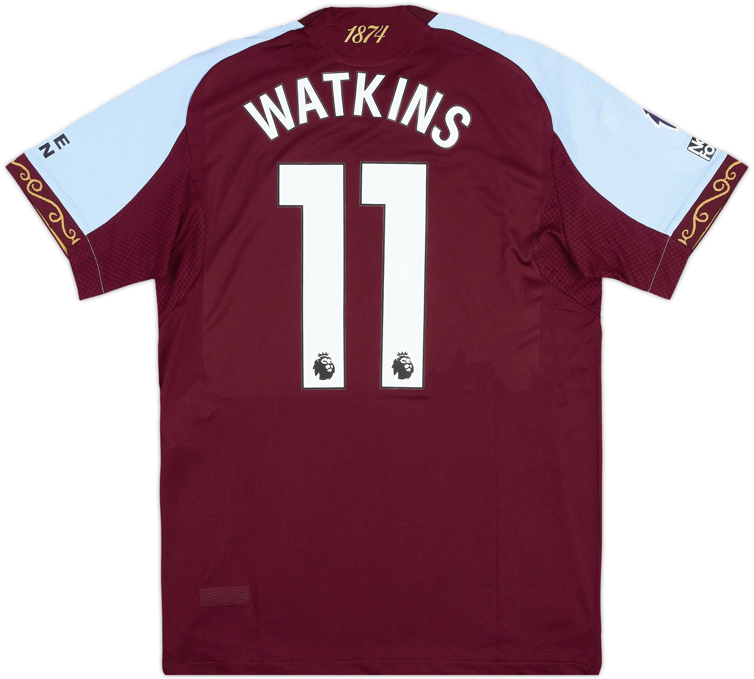 2025-26 Aston Villa Match Issue Home Shirt Watkins #11