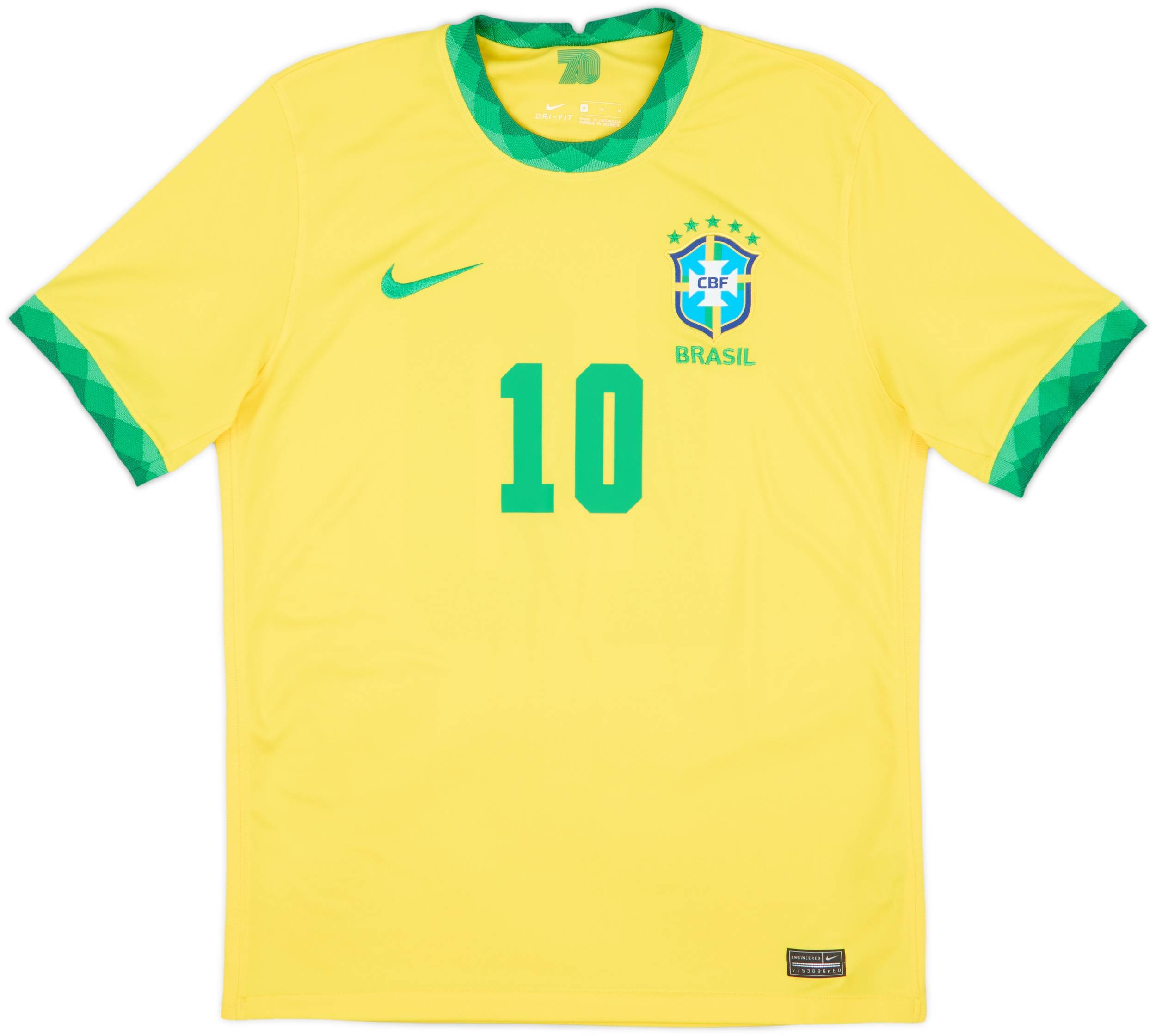 2020-21 Brazil Home Shirt Neymar Jr #10 - 9/10 - (M)