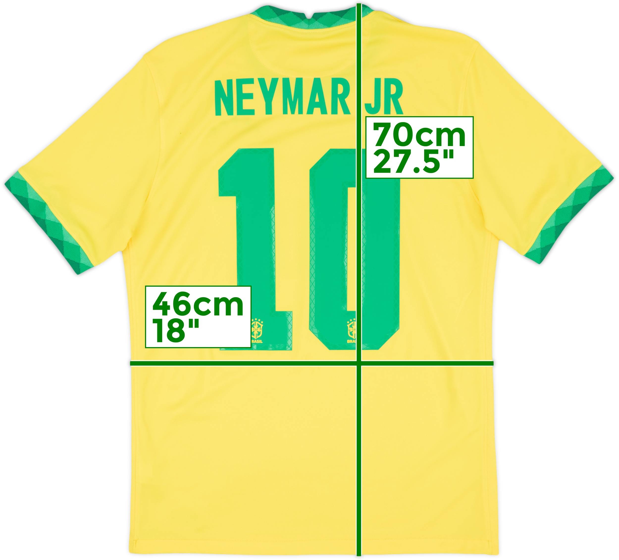 ブラジル代表 NEYMAR JR 10 シャツ 2020-21 Brazil Home Shirt Neymar Jr #10 - 9/10 - (M)