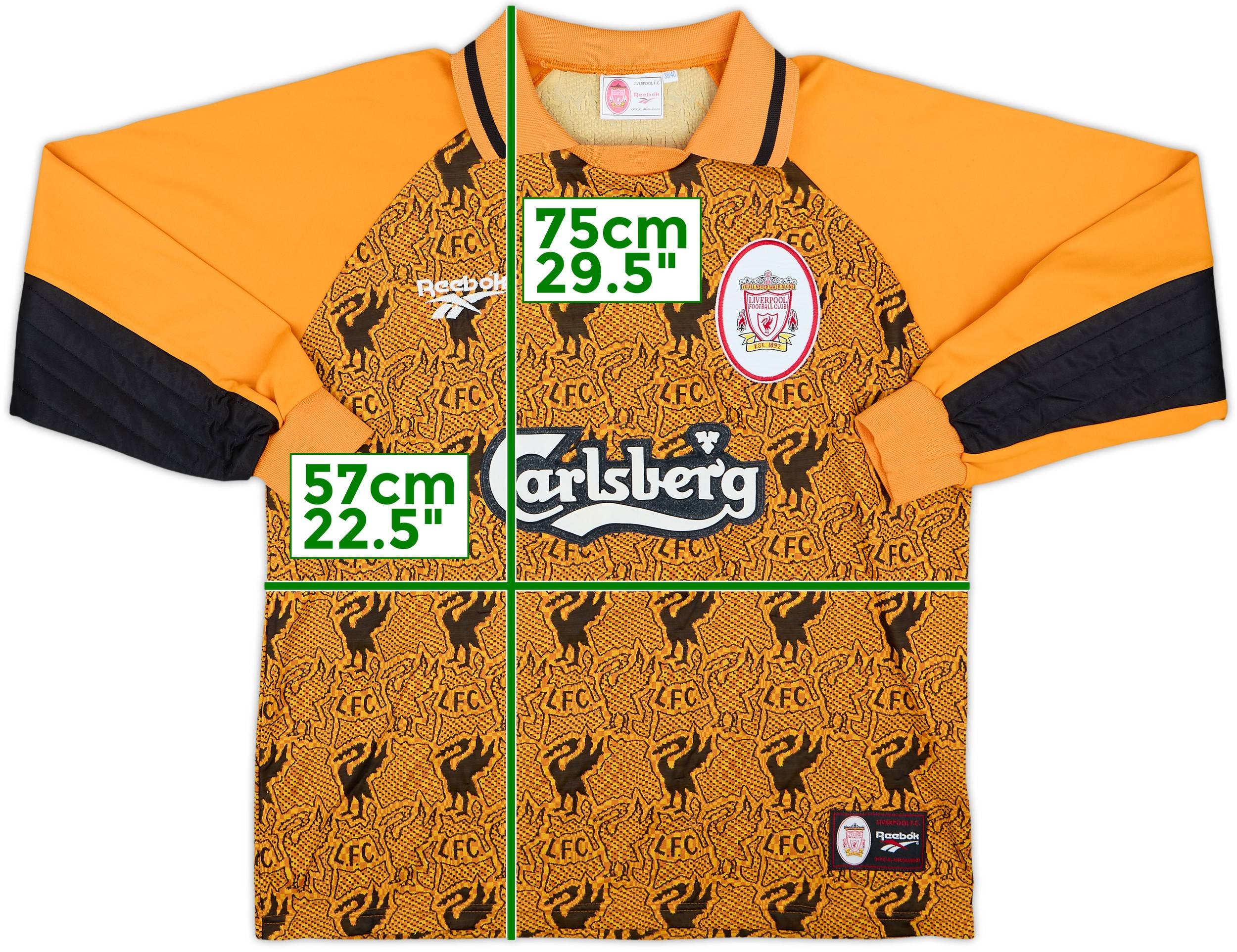 1996-97 Liverpool GK Shirt - 8/10 - (M)