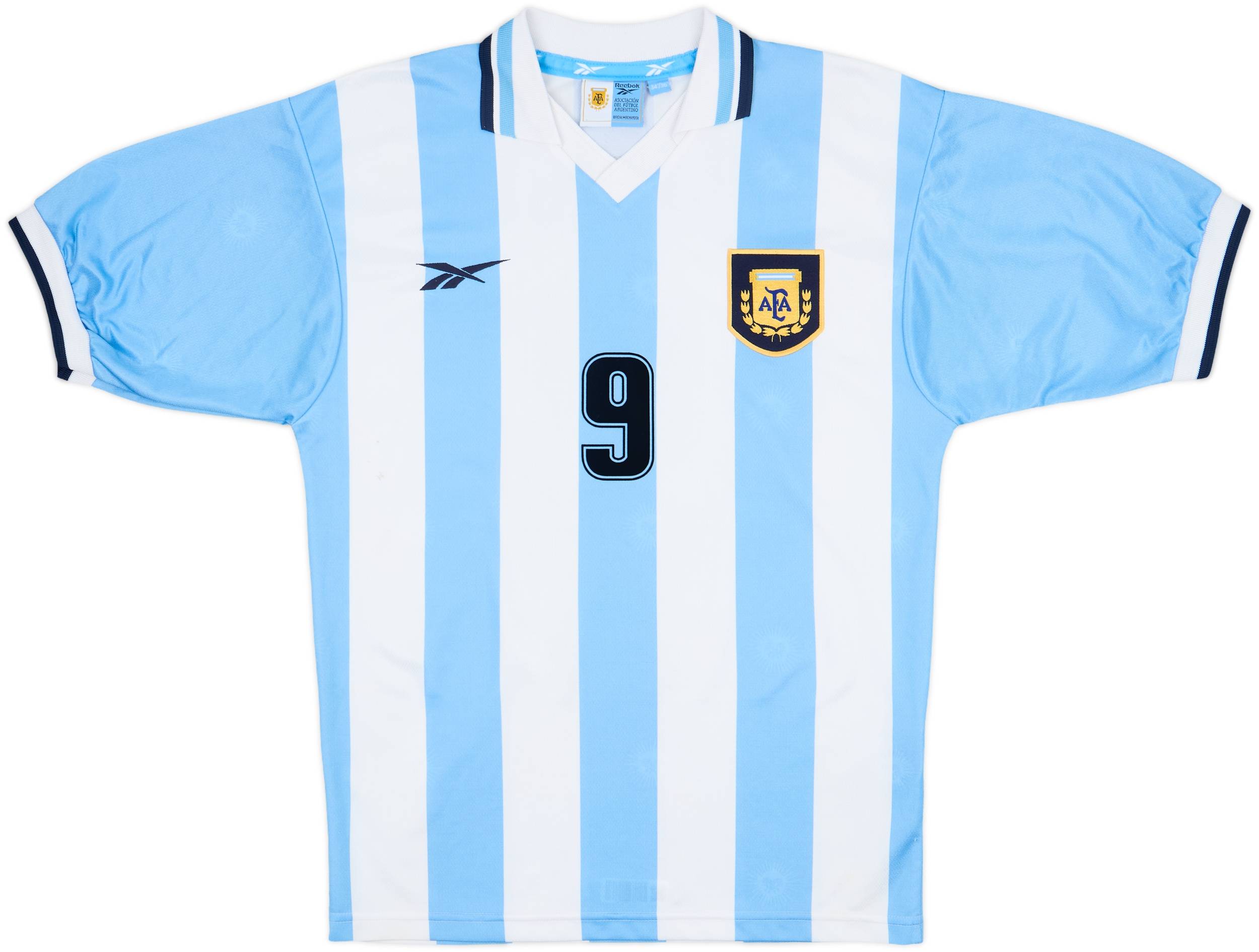 1999-00 Argentina Home Shirt Batistuta #9 - 9/10 - (S)