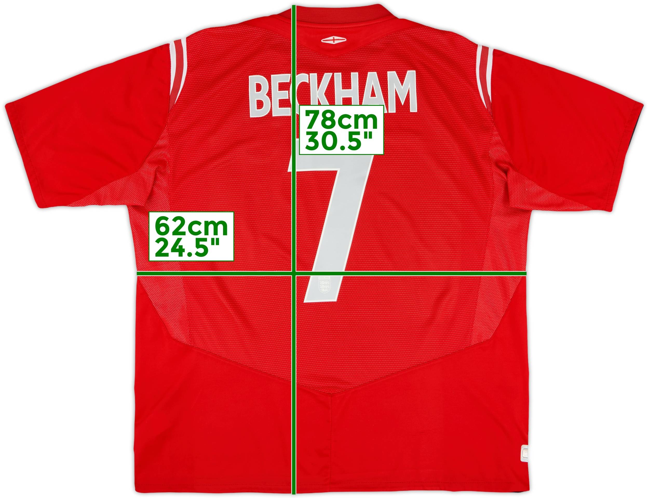 2004-06 England Away Shirt Beckham #7 - 7/10 - (XXL)