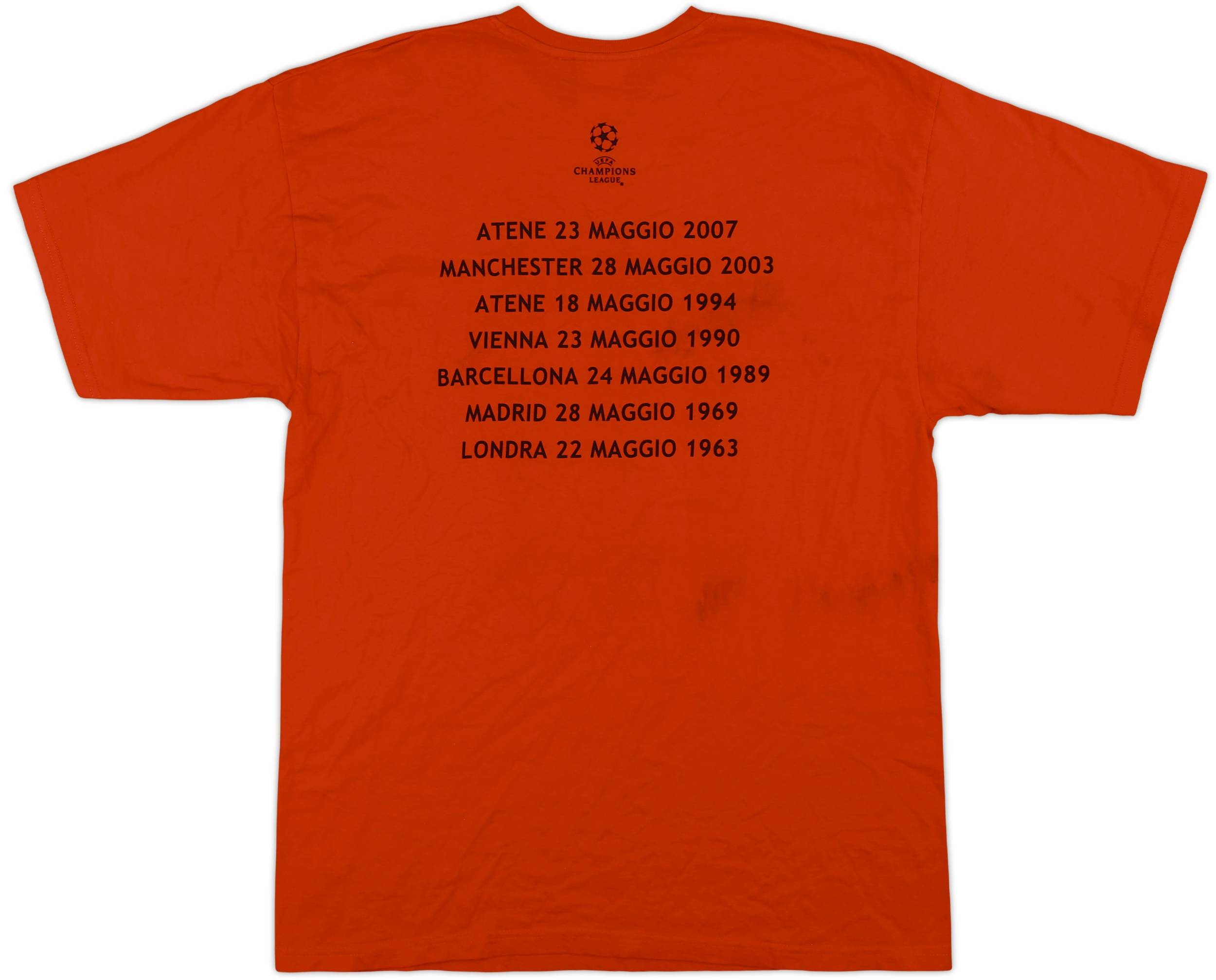 2007-08 AC Milan CL Winners adidas Graphic Tee - 8/10 - (L)