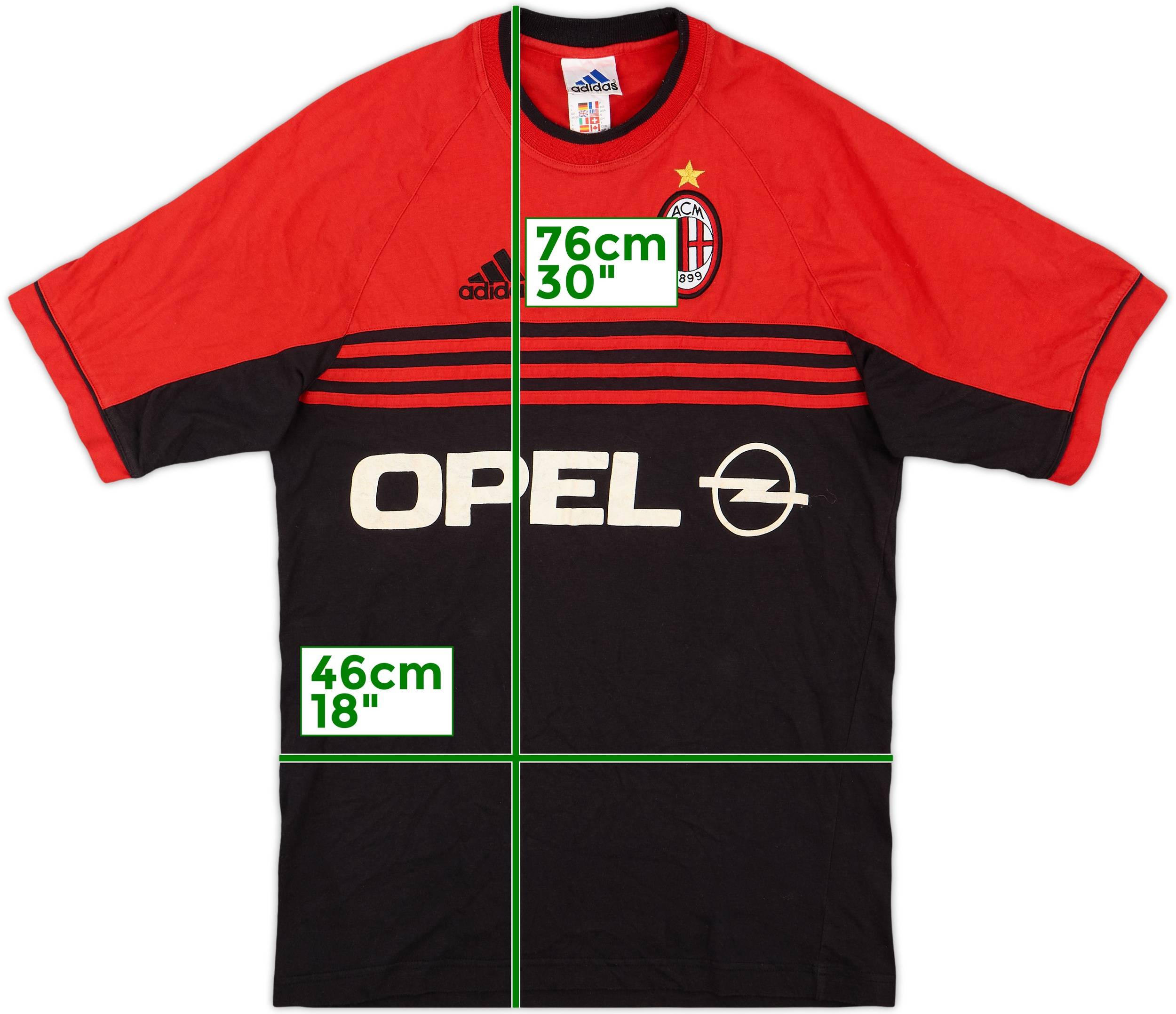 2000-01 AC Milan adidas Cotton Tee - 7/10 - (S)