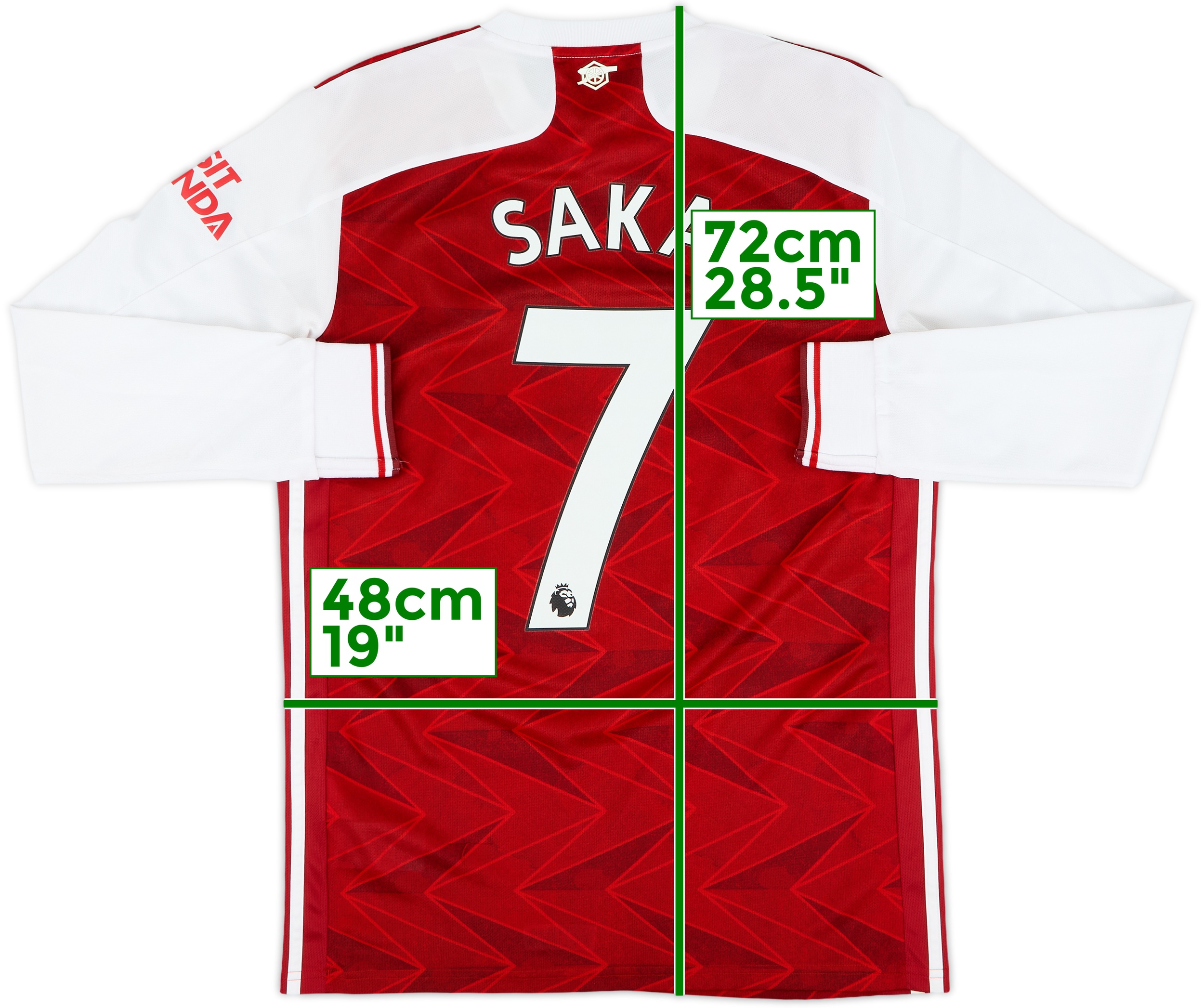2020-21 Arsenal Home L/S Shirt Saka #7 - 8/10 - (S)