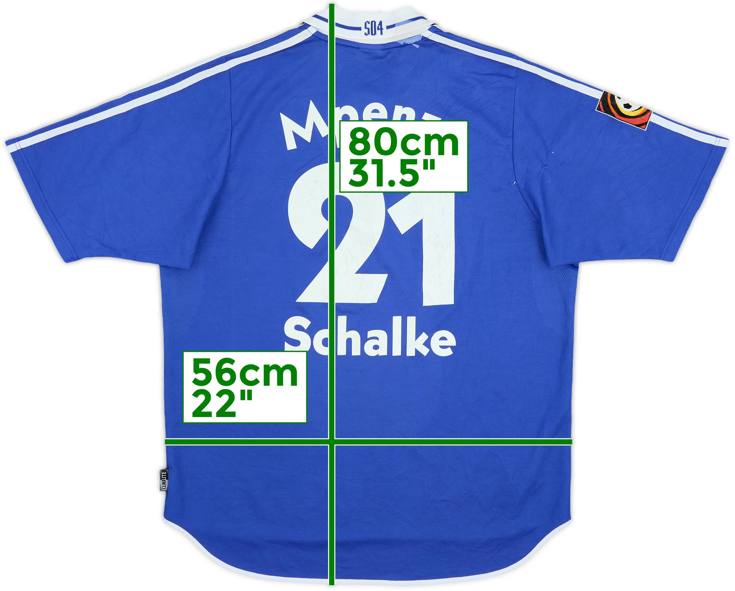2000-01 Schalke Home Shirt Mpenza #21 - 7/10 - (L)