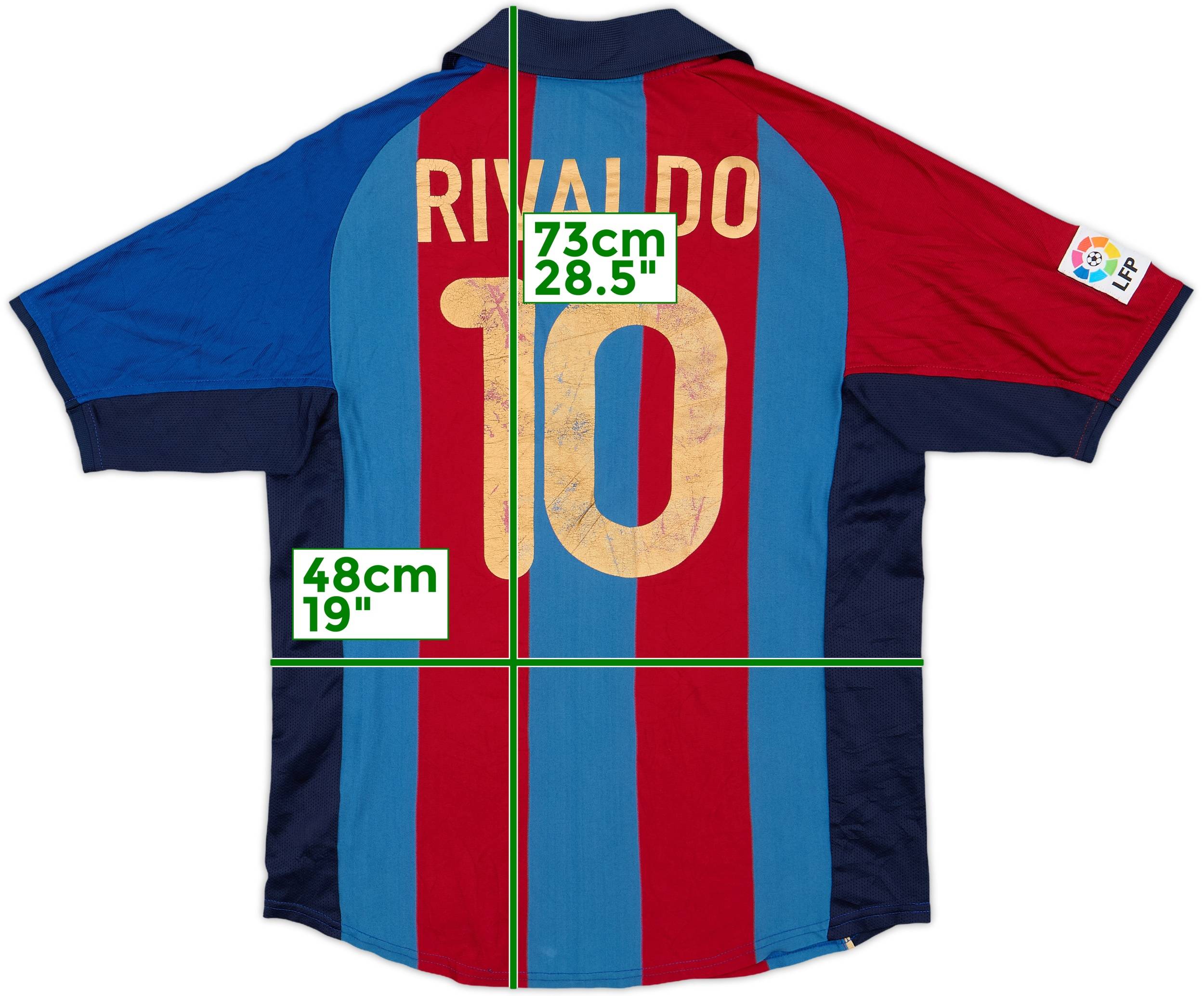 2001-02 Barcelona Home Shirt Rivaldo #10 - 5/10 - (S)
