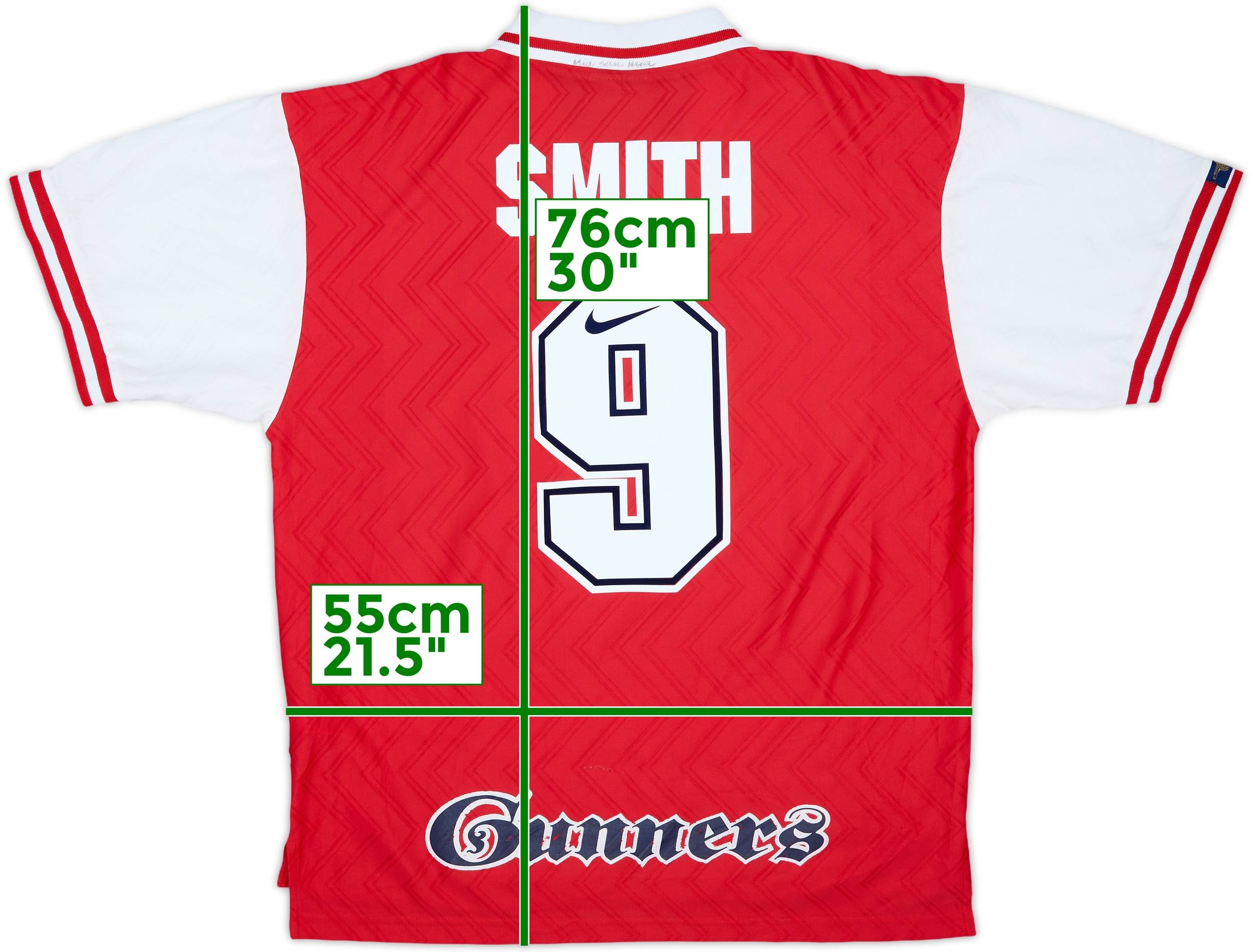 1996-98 Arsenal Home Shirt Smith #9 - 8/10 - (XL)