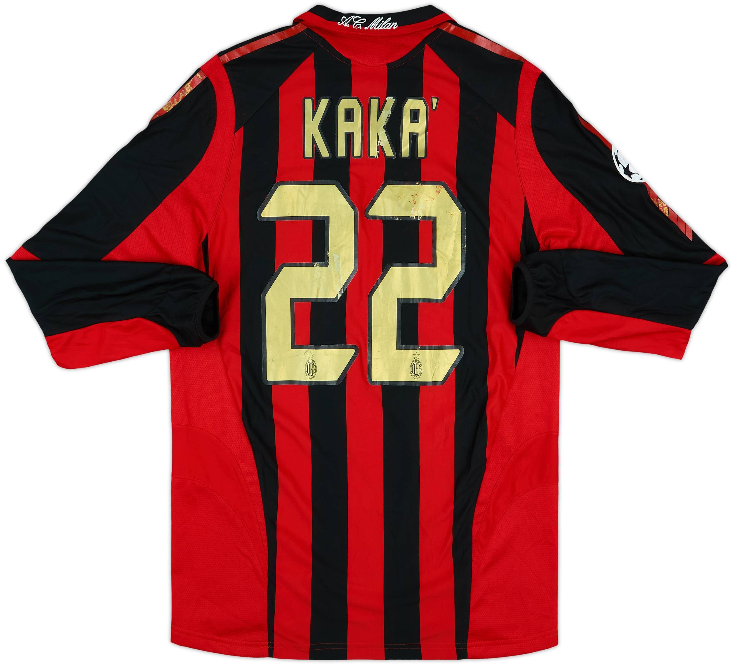 2005-06 AC Milan Home L/S Shirt Kaka #22 - 5/10 - (S)