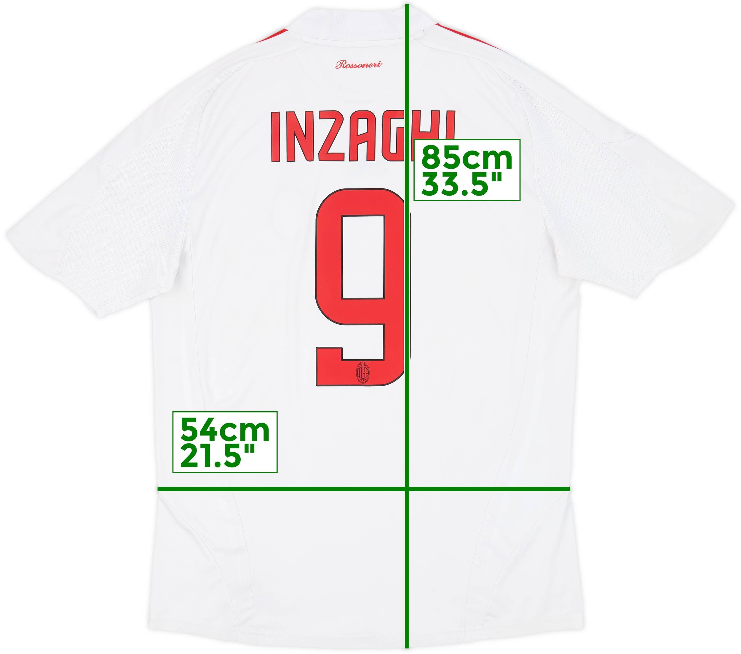 AC Milan INZAGHI 9 新品未使用！ 2009 2010 AC Milan Adidas Jersey Inzaghi 9