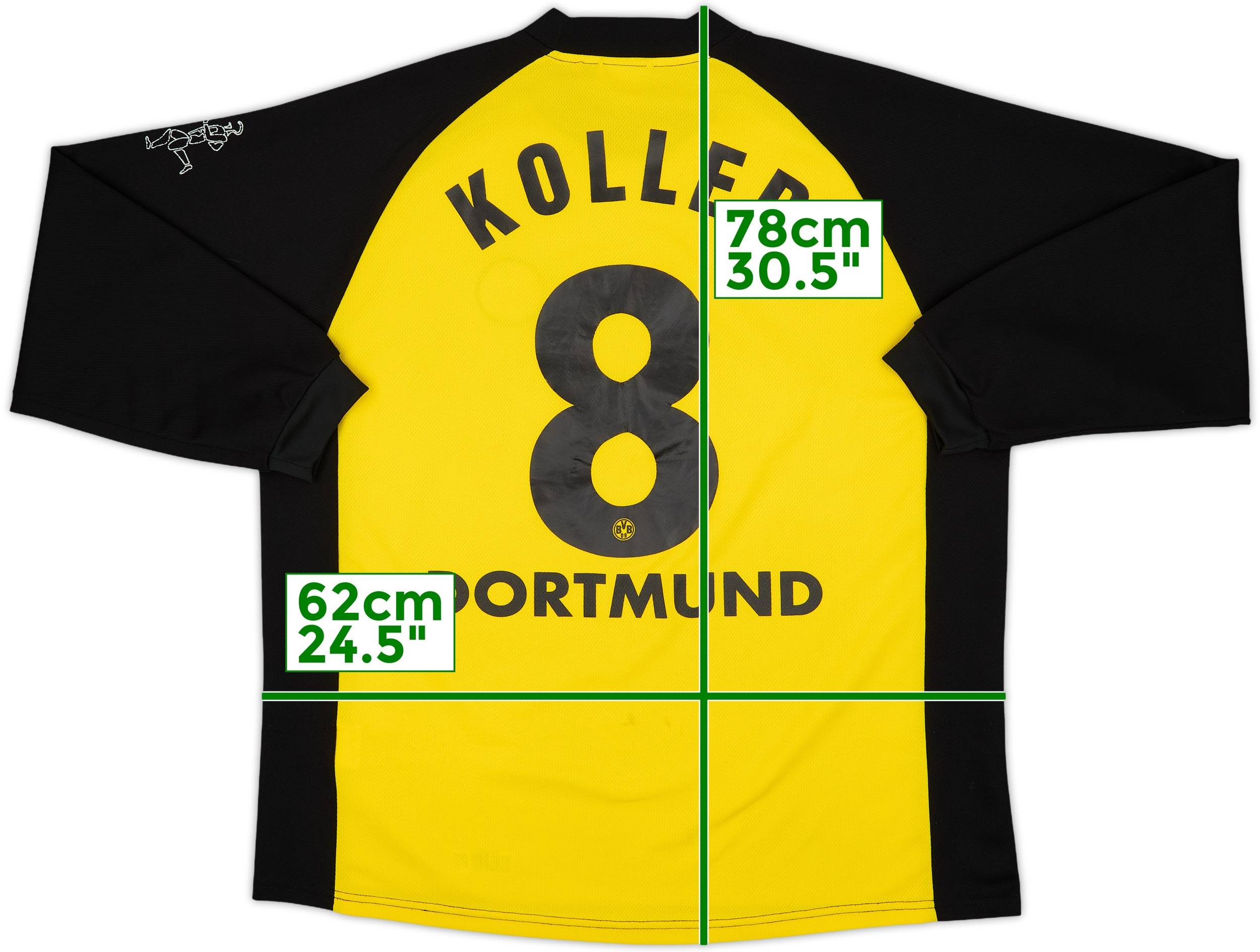 2001-02 Borussia Dortmund Home L/S Shirt Koller #8 - 7/10 - (XL)