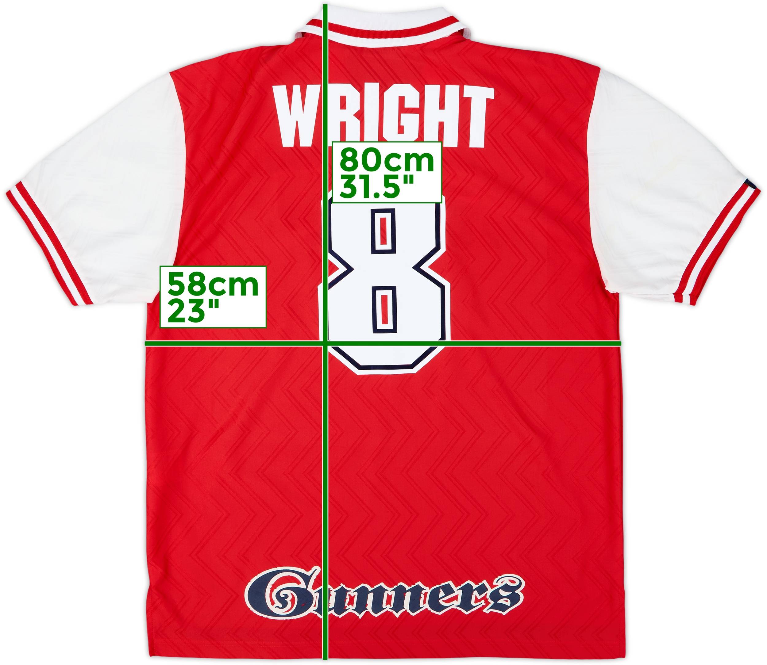1996-98 Arsenal Home Shirt Wright #8 - 8/10 - (L)