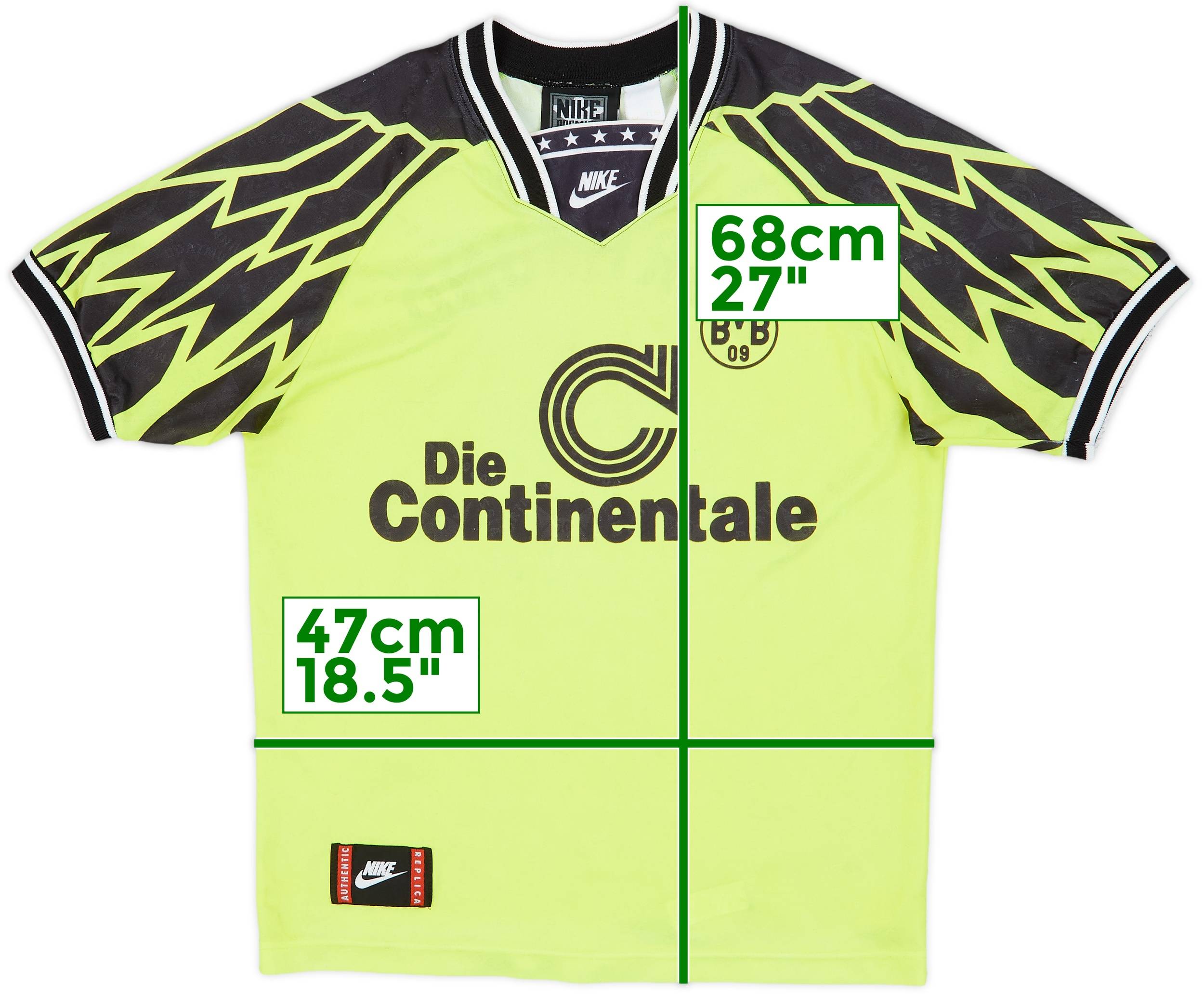 DORTMUND ドルトムント 94-95 ユニフォーム 1994-95 Borussia Dortmund Home L/S Shirt - 8/10 - (S)